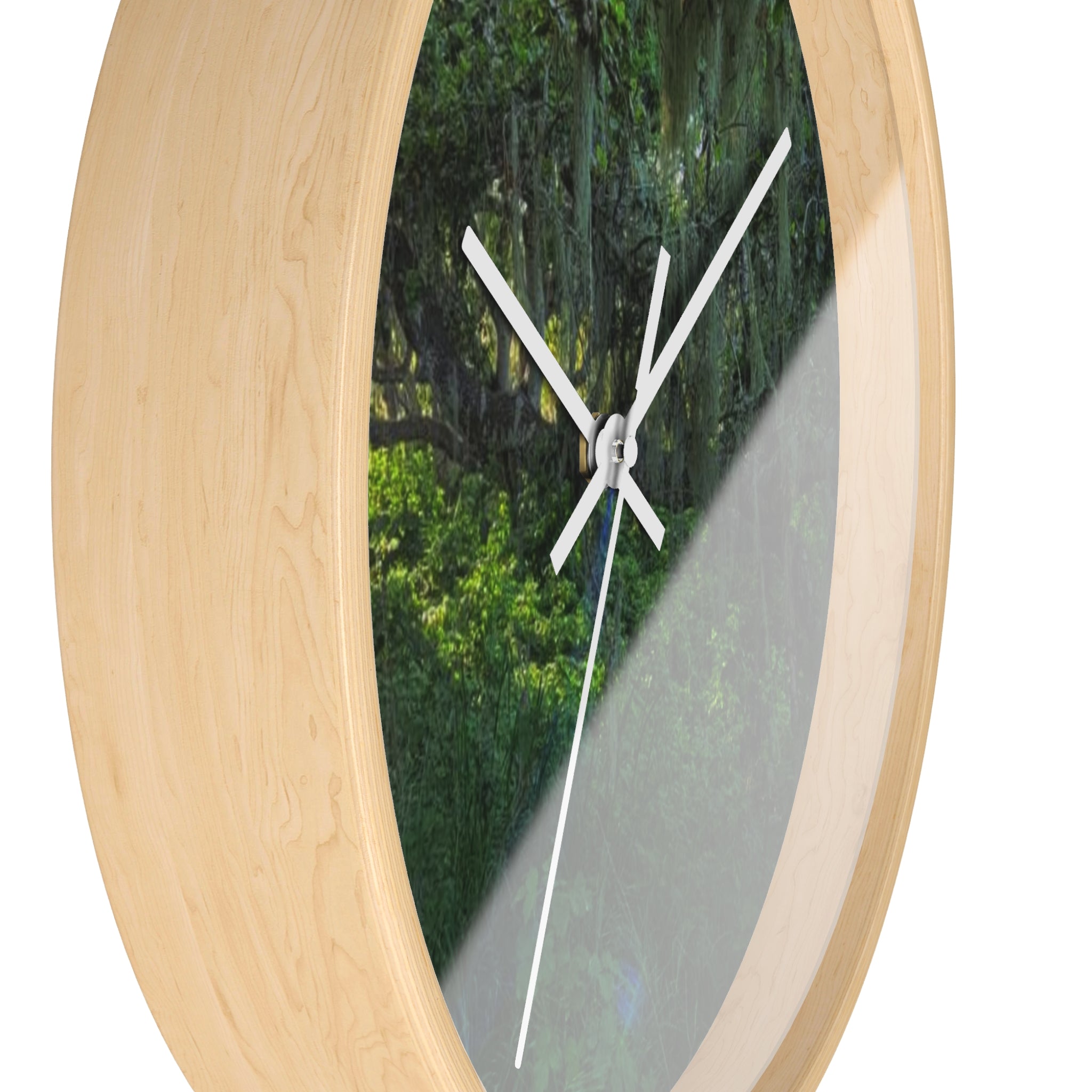 Mossy Forest Wall Clock — Tranquil Green Woodland Timepiece
