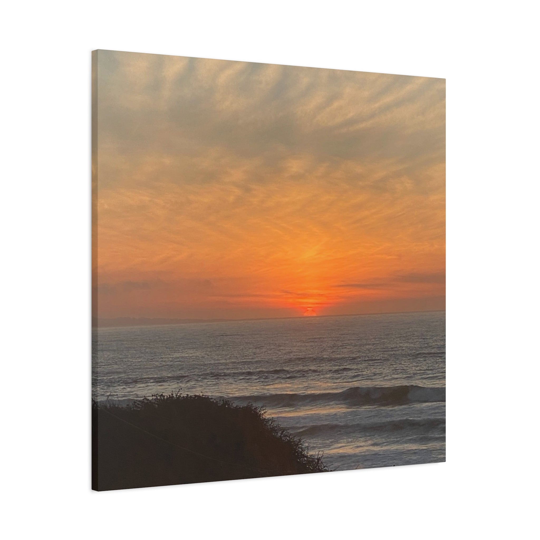 Sunset Ocean Canvas Wall Art — Matte Stretched 1.25"