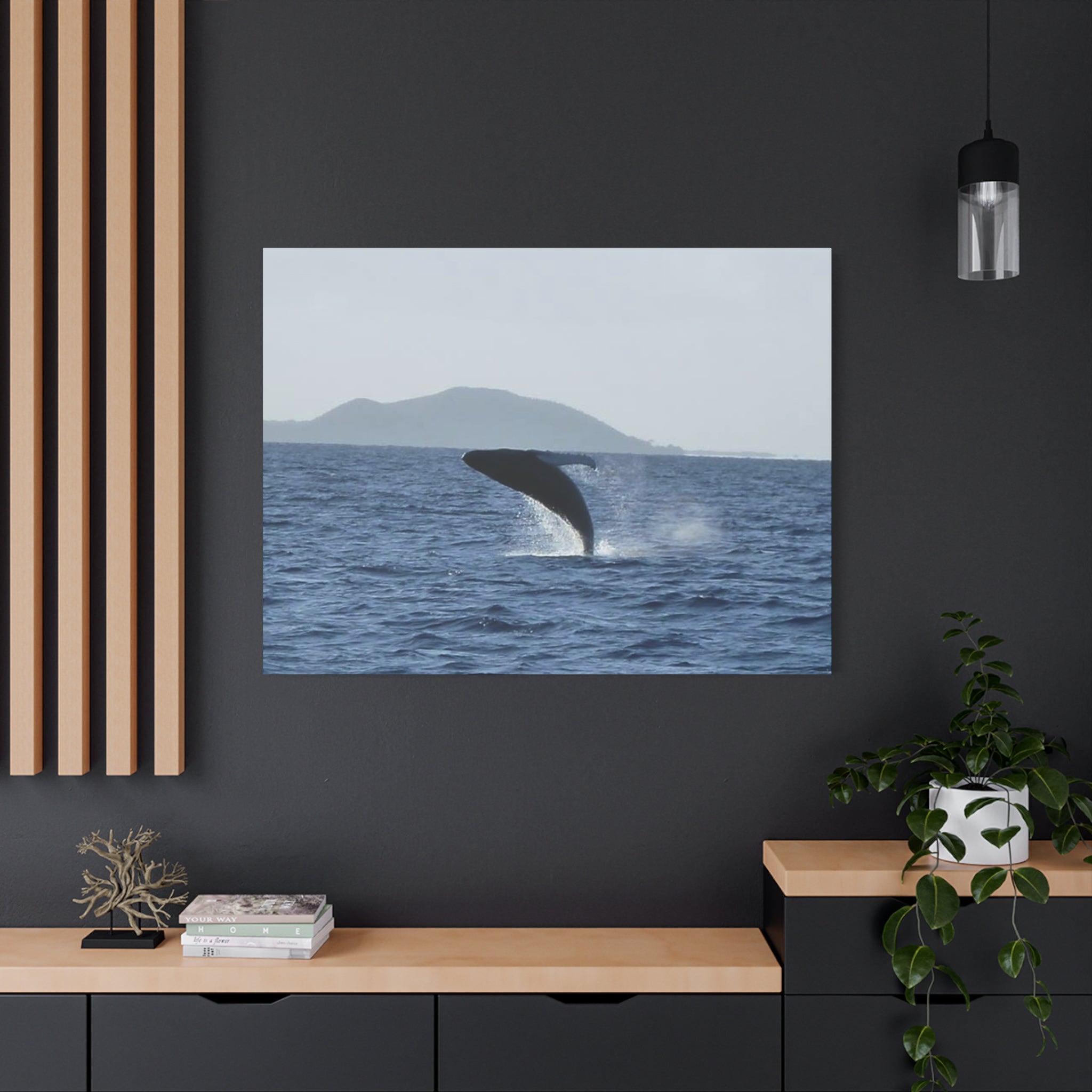 Humpback Whale Breach Matte Canvas Wall Art