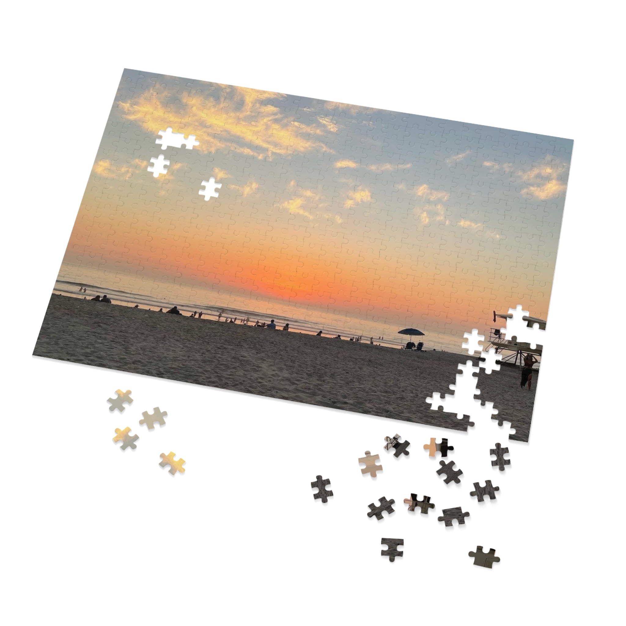 Beach Sunset Jigsaw Puzzle with Tin — Scenic Puzzle Gift