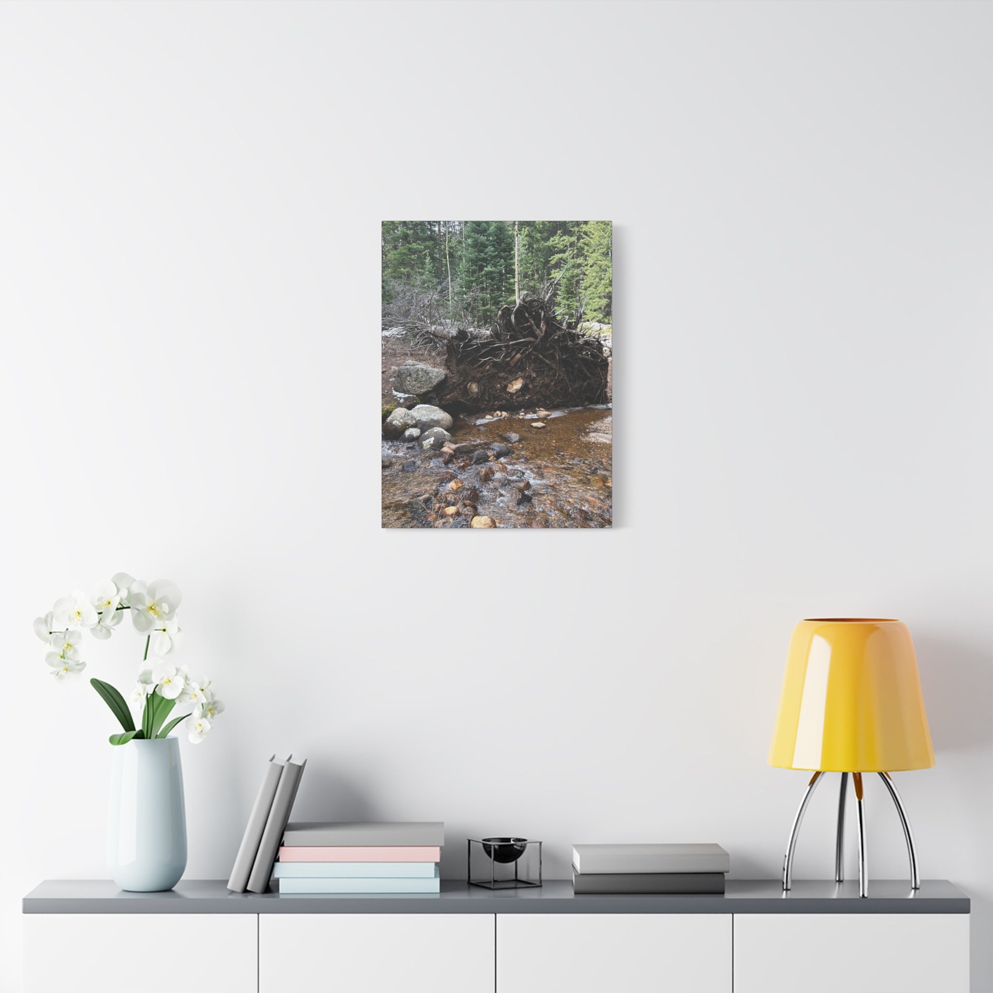 Riverbank Forest Canvas Print – Matte Stretched Wall Art (1.25")