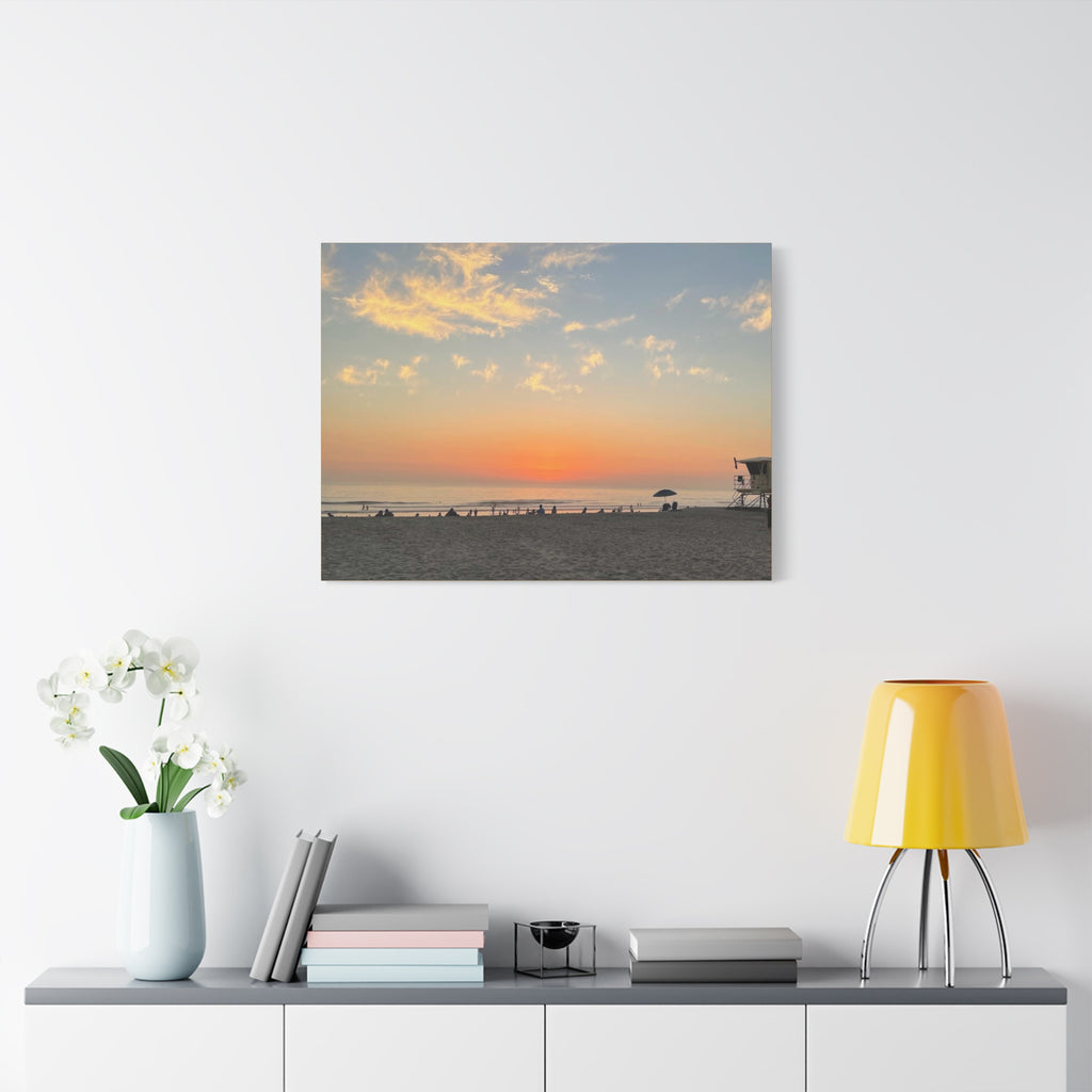 Sunset Beach Canvas Print — Matte Stretched Wall Art