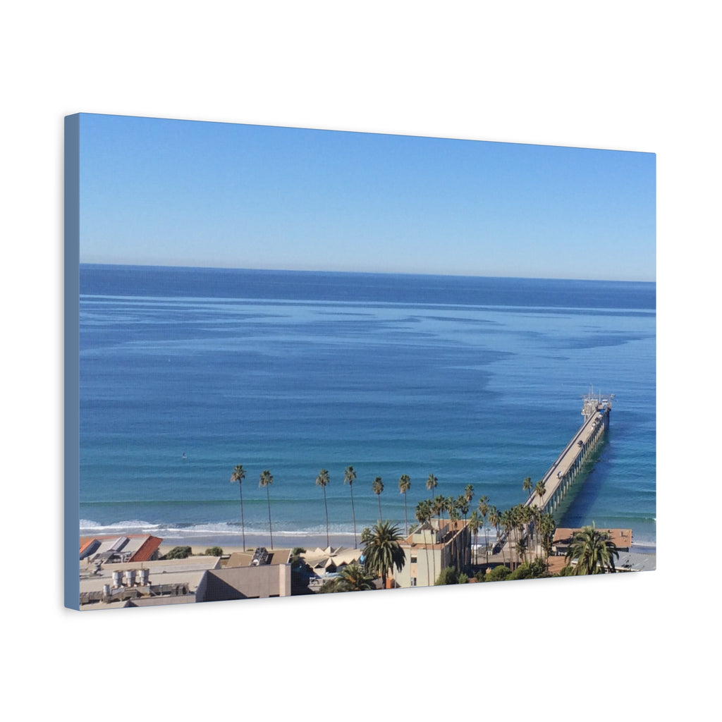 Coastal Pier Canvas Print — Matte Stretched Ocean Wall Art