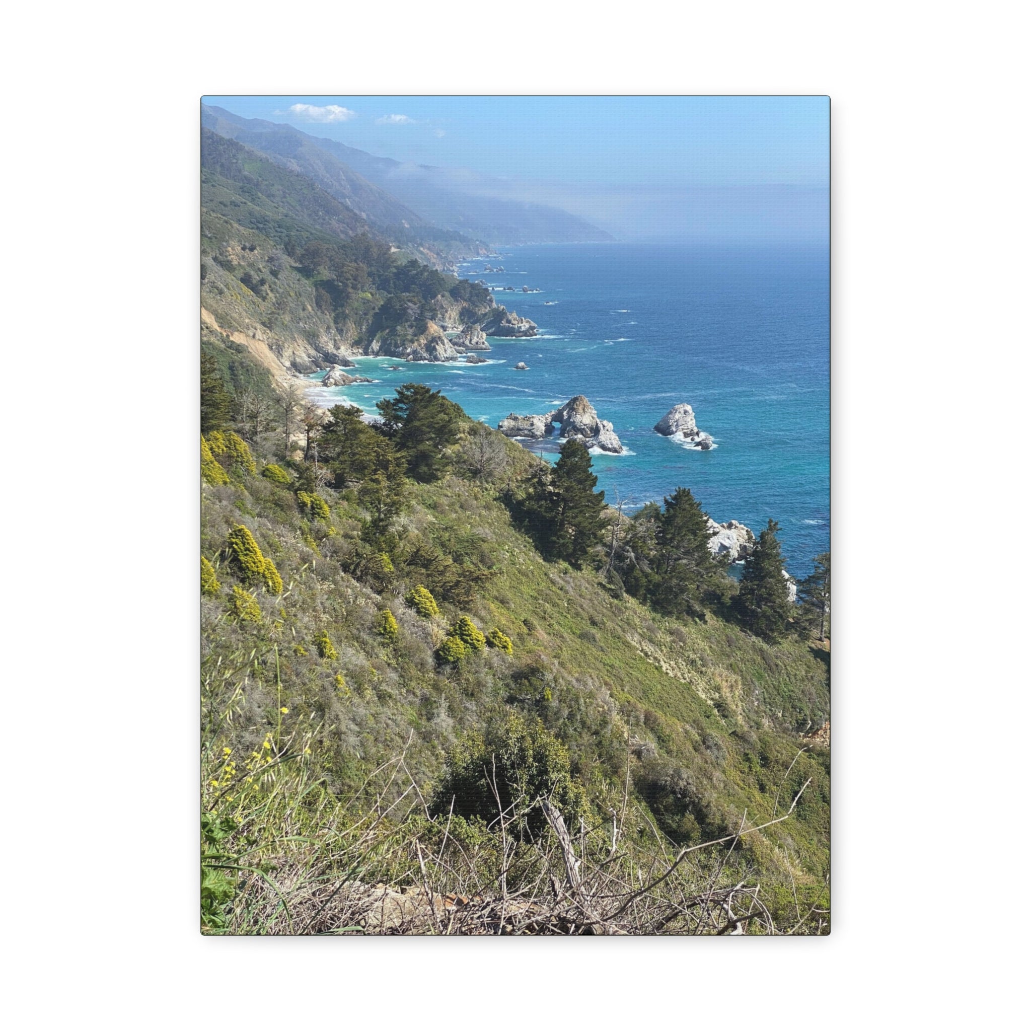 Coastal Cliffs Canvas Print — Big Sur Seascape Matte Stretched Wall Art