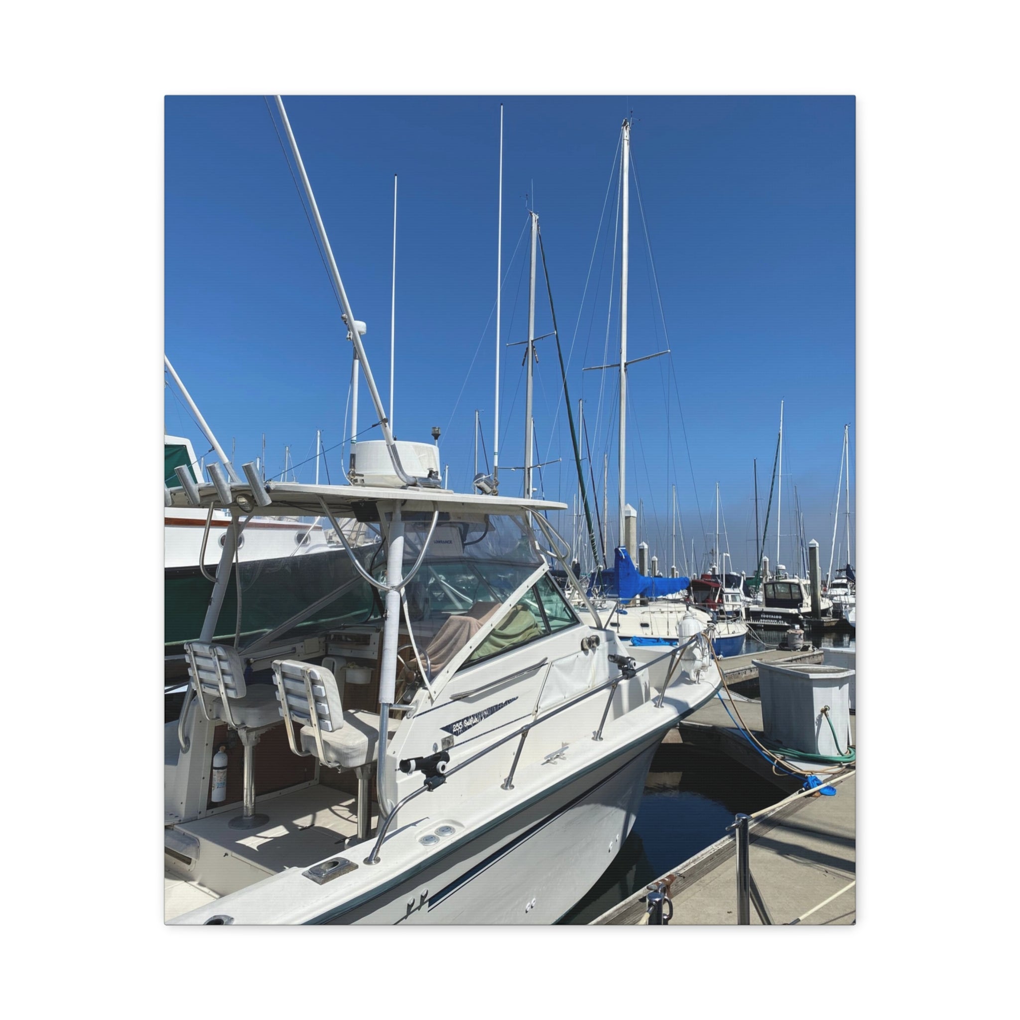 Marina Yacht Canvas Print – Stretched Matte Harbor Wall Art