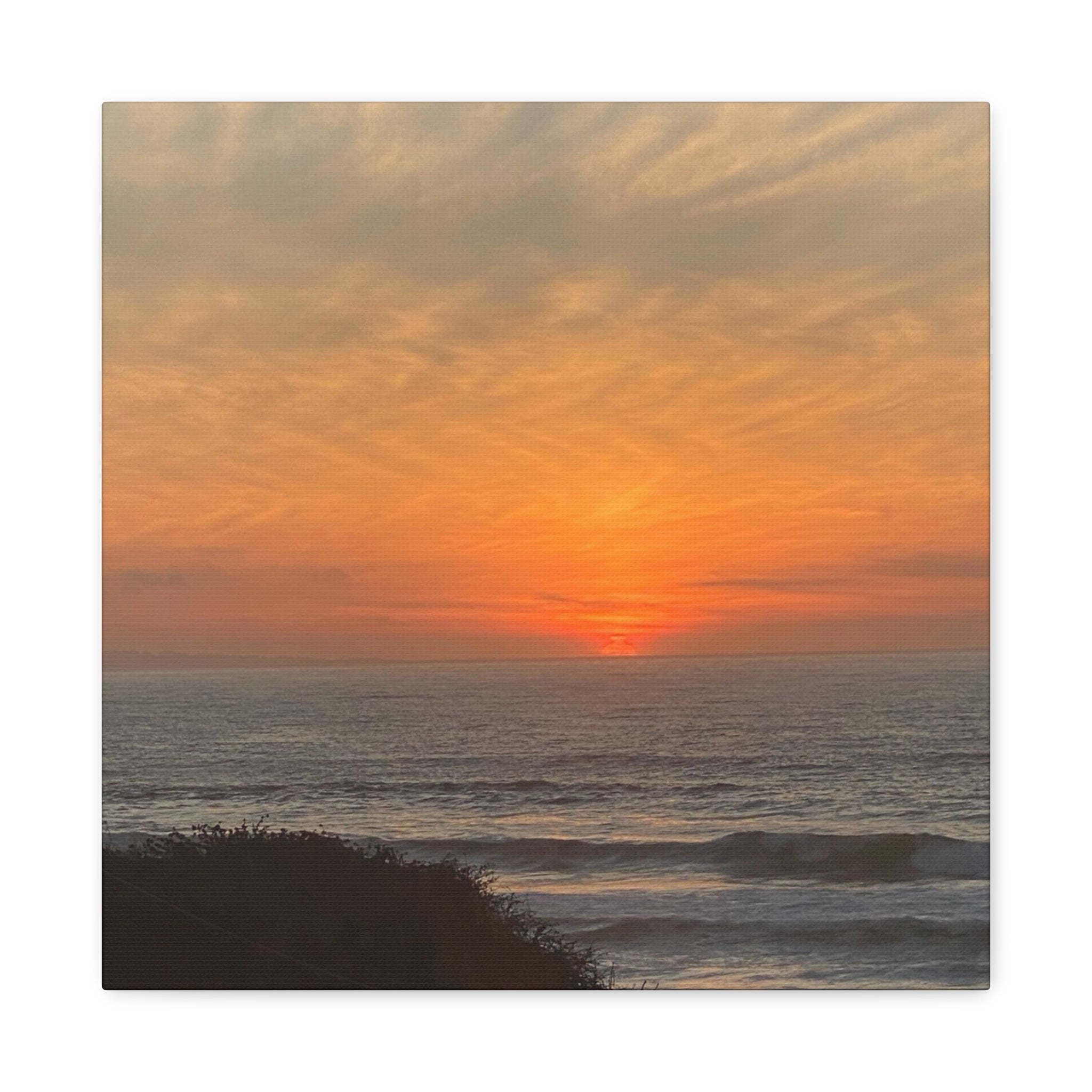 Sunset Ocean Canvas Wall Art — Matte Stretched 1.25"