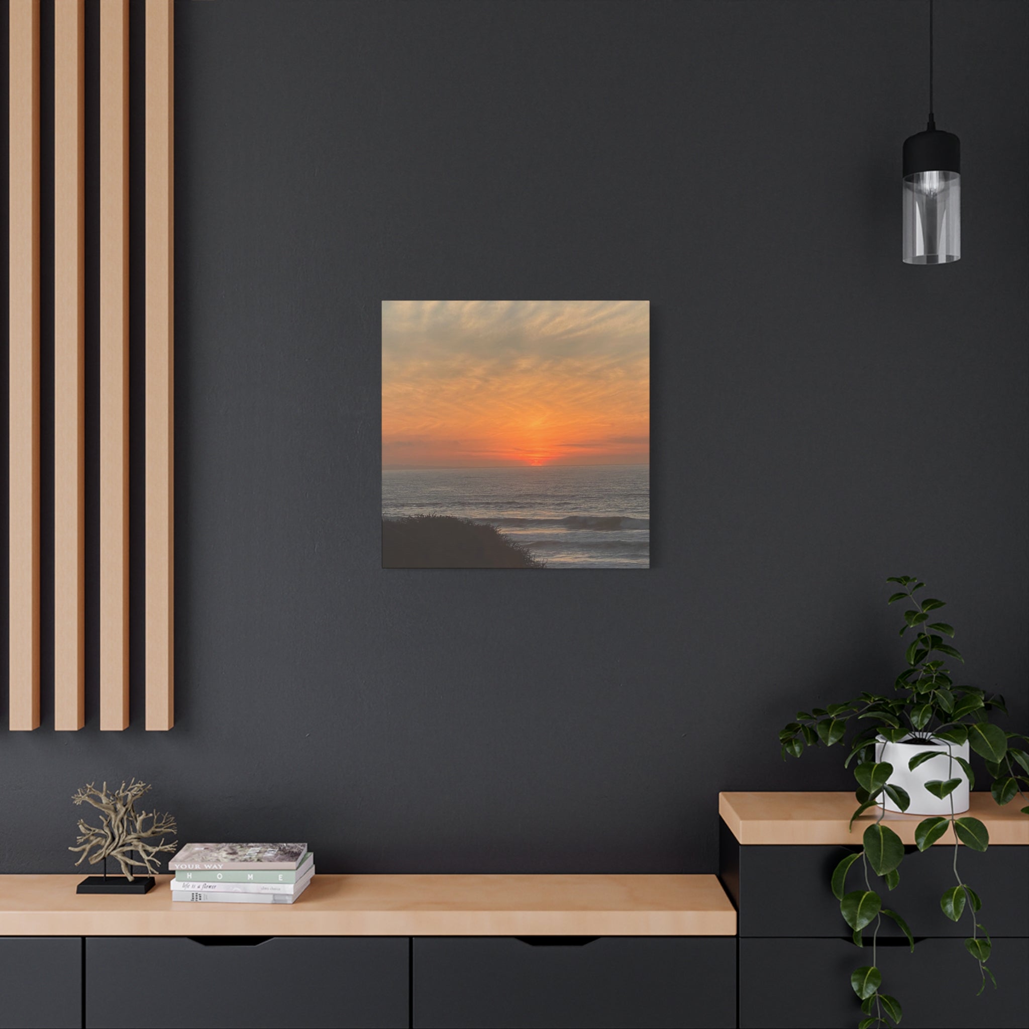 Sunset Ocean Canvas Wall Art — Matte Stretched 1.25"