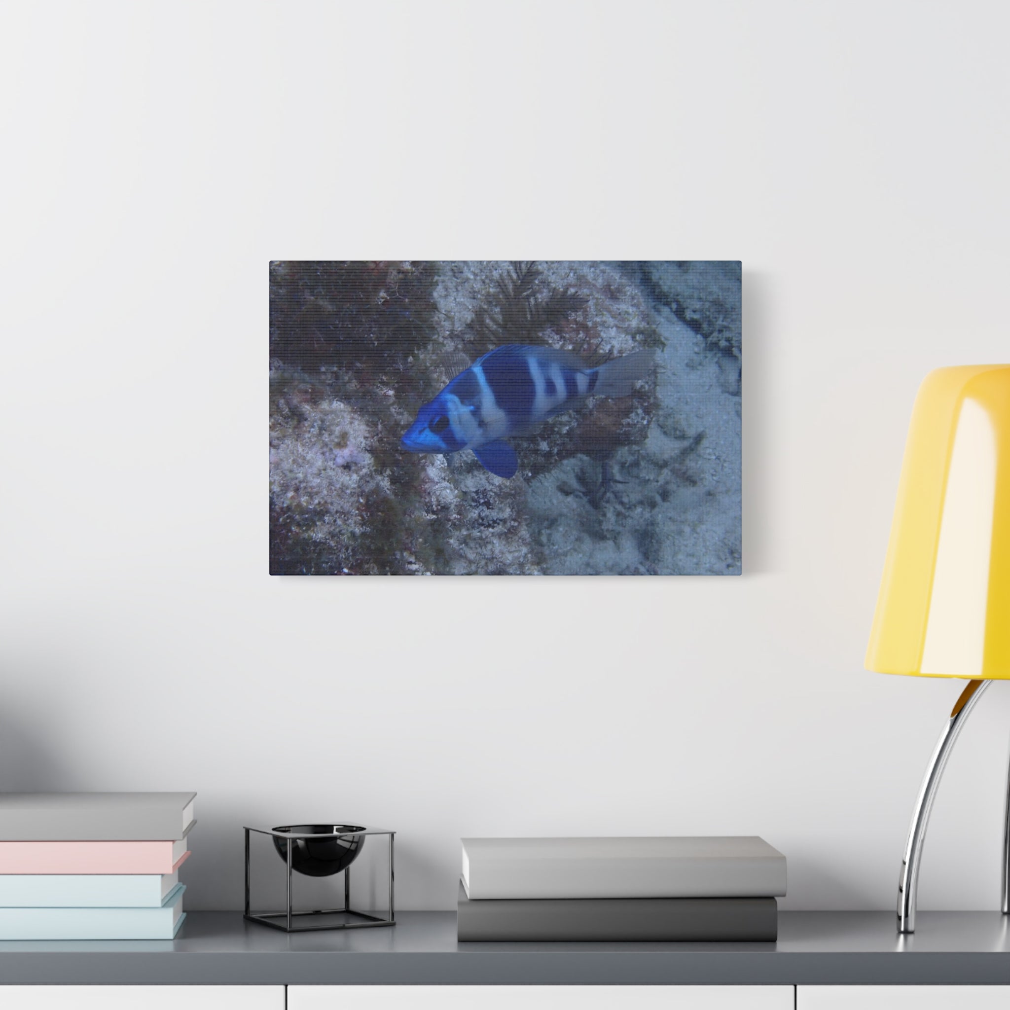 Indigo Hamlet Canvas Print — Underwater Matte Stretched Wall Art
