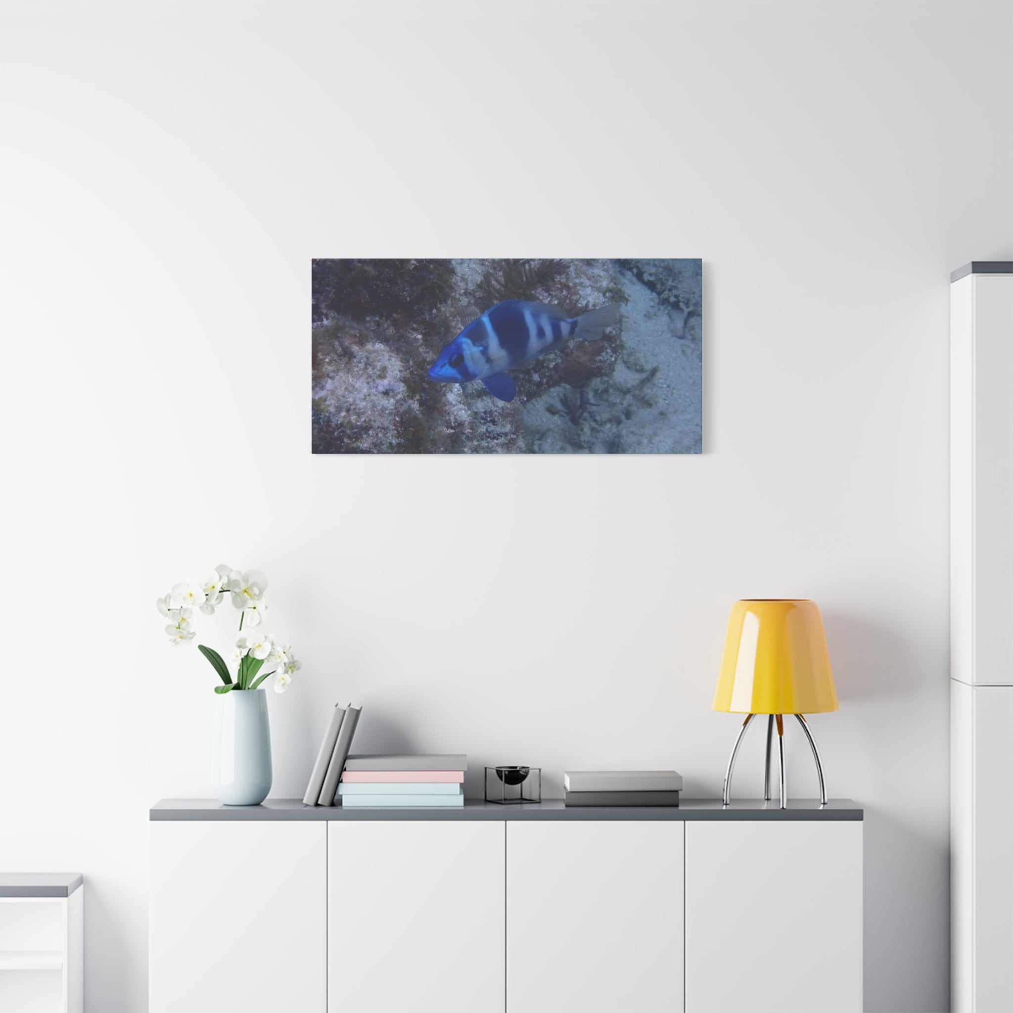 Indigo Hamlet Canvas Print — Underwater Matte Stretched Wall Art