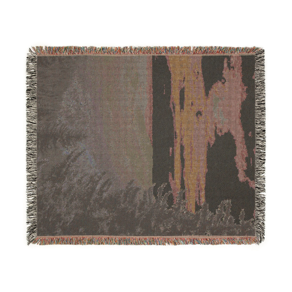 Scenic Mountaintop Woven Blanket – Vintage Landscape Throw for Living Room, Cabin, or Travel