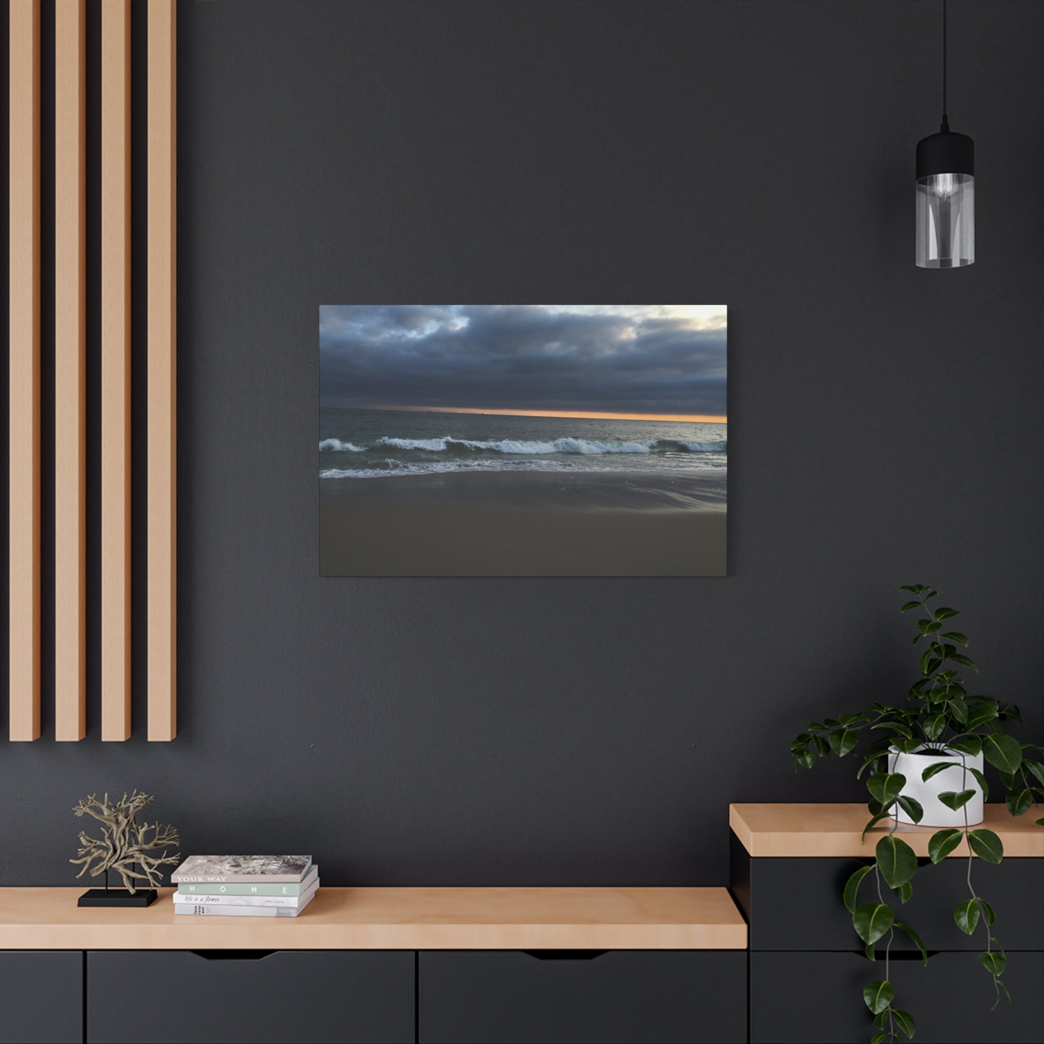 Ocean Beach Sunset Canvas Print — Matte Stretched Wall Art