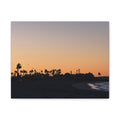 Sunset Beach Silhouette Matte Canvas Print