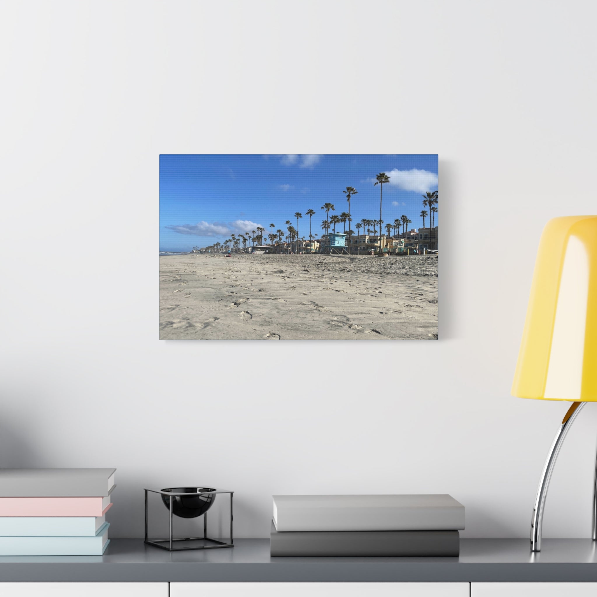 Coastal Palm Beach Canvas Print — Stretched Matte Wall Art