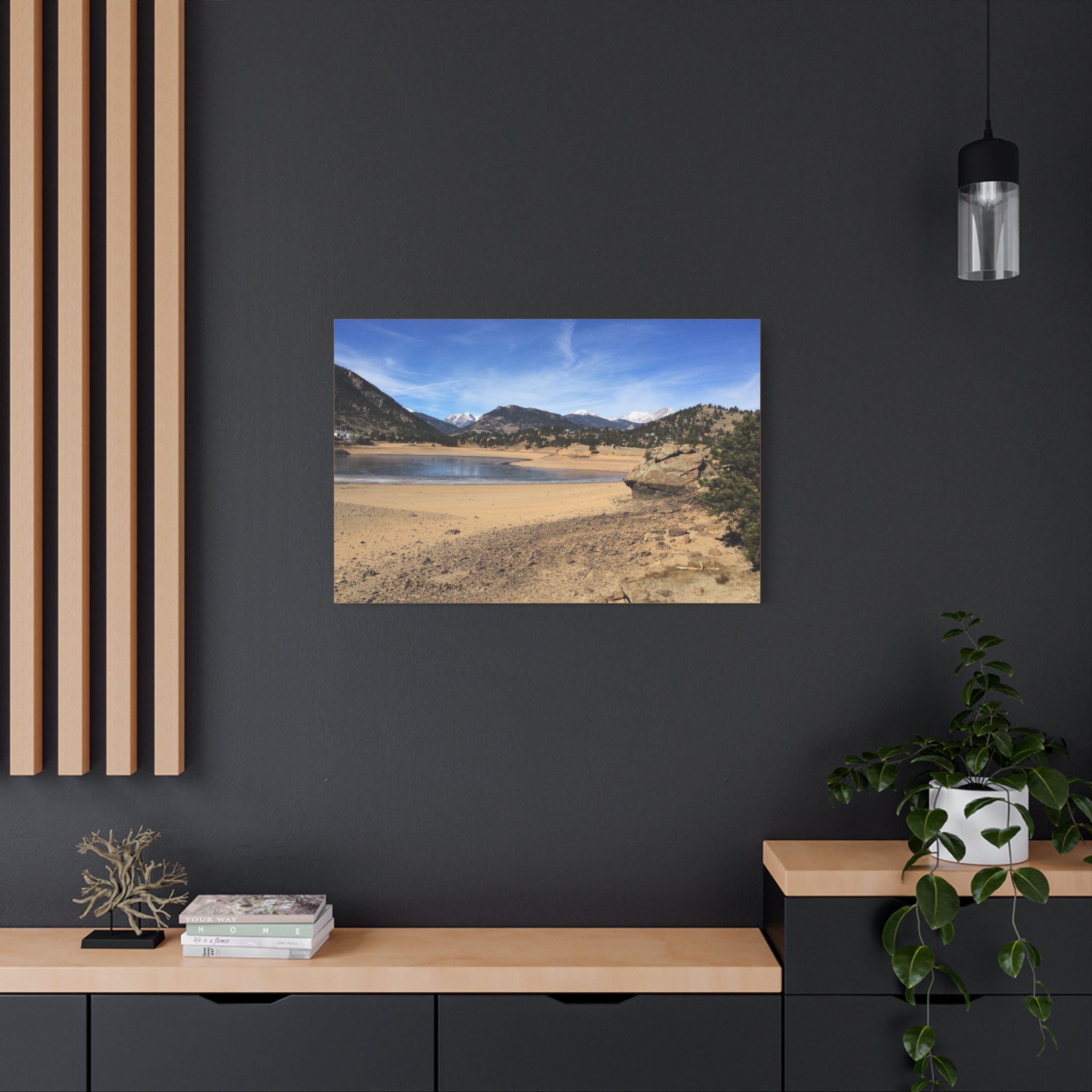 Mountain Lake Landscape Canvas Print — Matte Stretched Wall Art