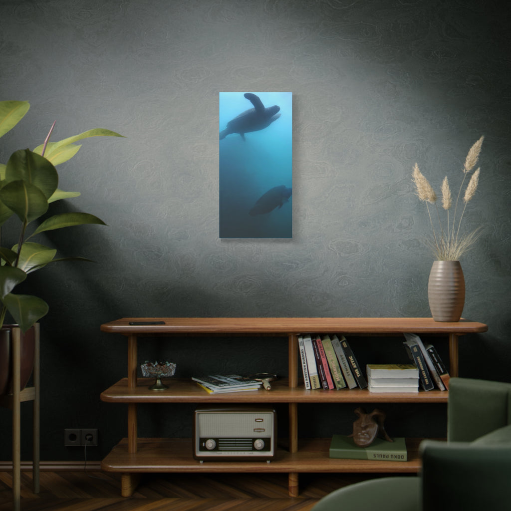 Sea Turtle and Humphead Wrasse Ocean Canvas Wall Art — Matte Stretched 1.25"