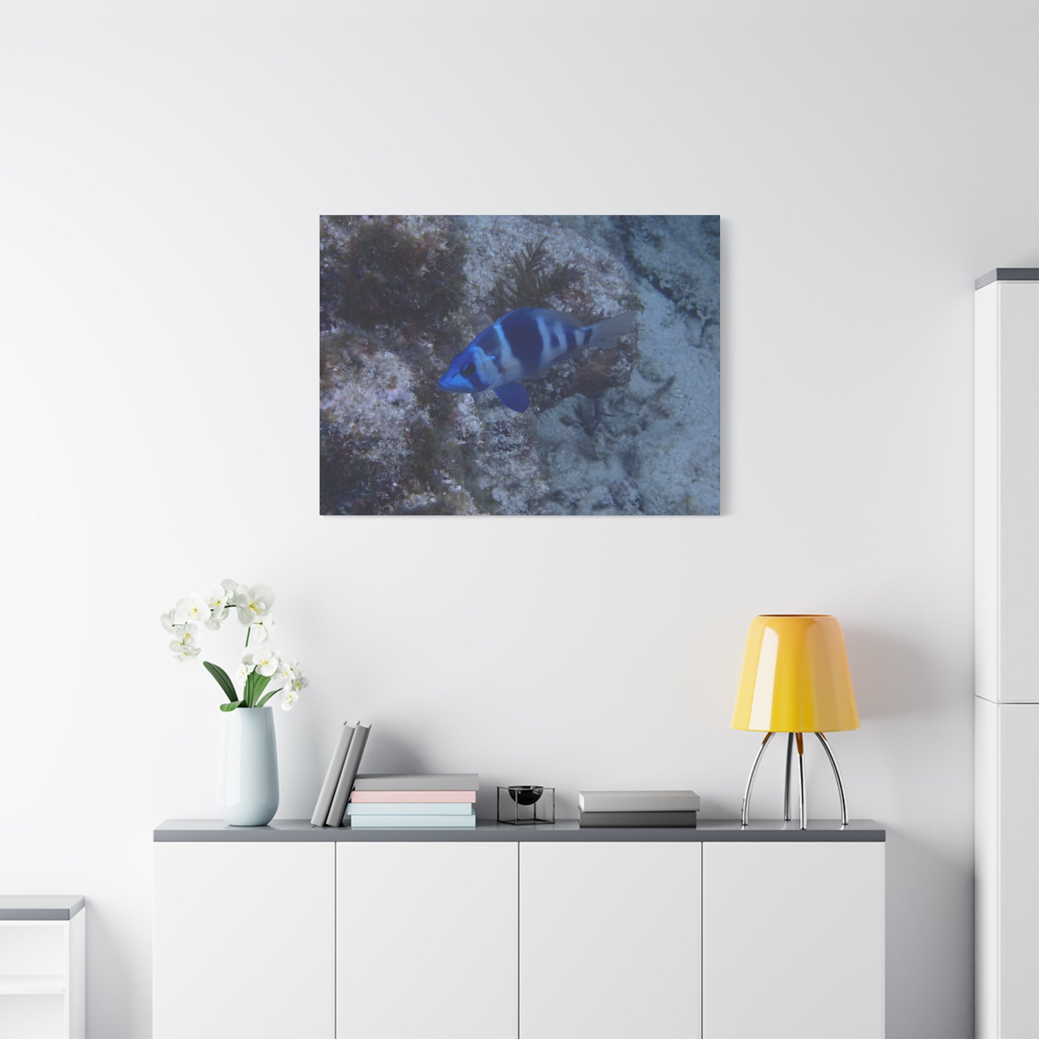 Indigo Hamlet Canvas Print — Underwater Matte Stretched Wall Art