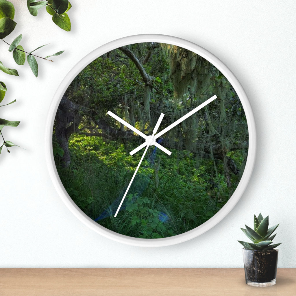 Mossy Forest Wall Clock — Tranquil Green Woodland Timepiece