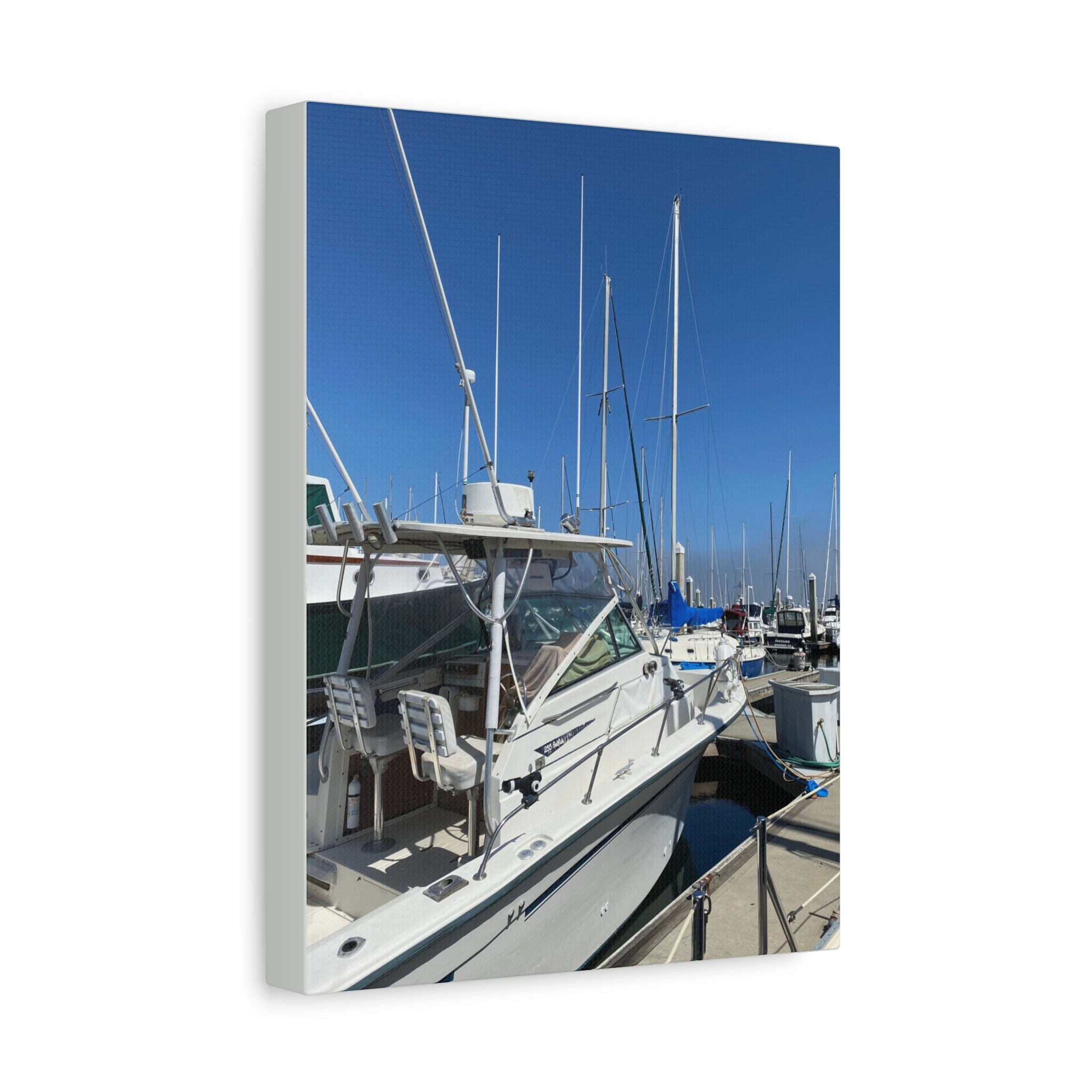 Marina Yacht Canvas Print – Stretched Matte Harbor Wall Art