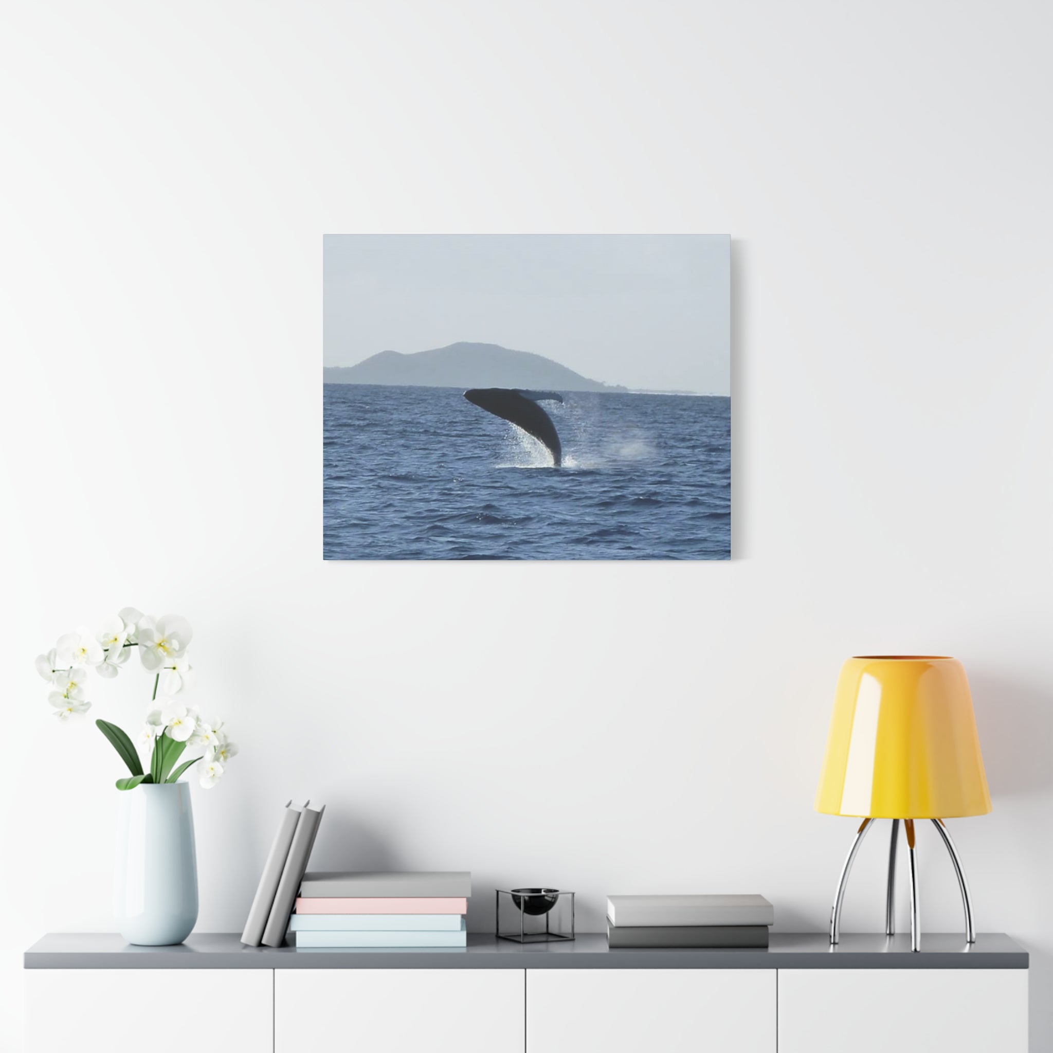 Humpback Whale Breach Matte Canvas Wall Art