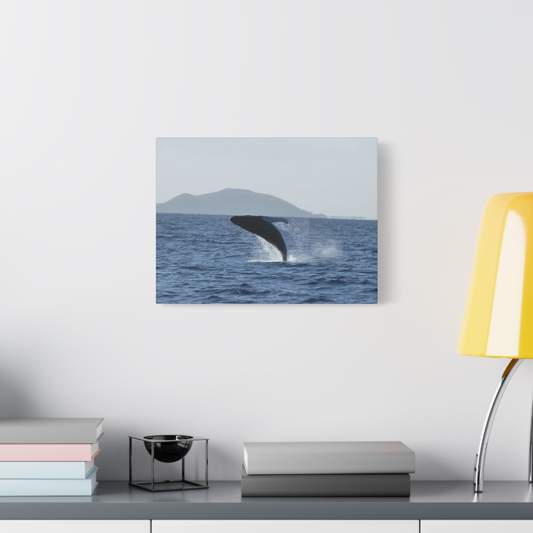 Humpback Whale Breach Matte Canvas Wall Art