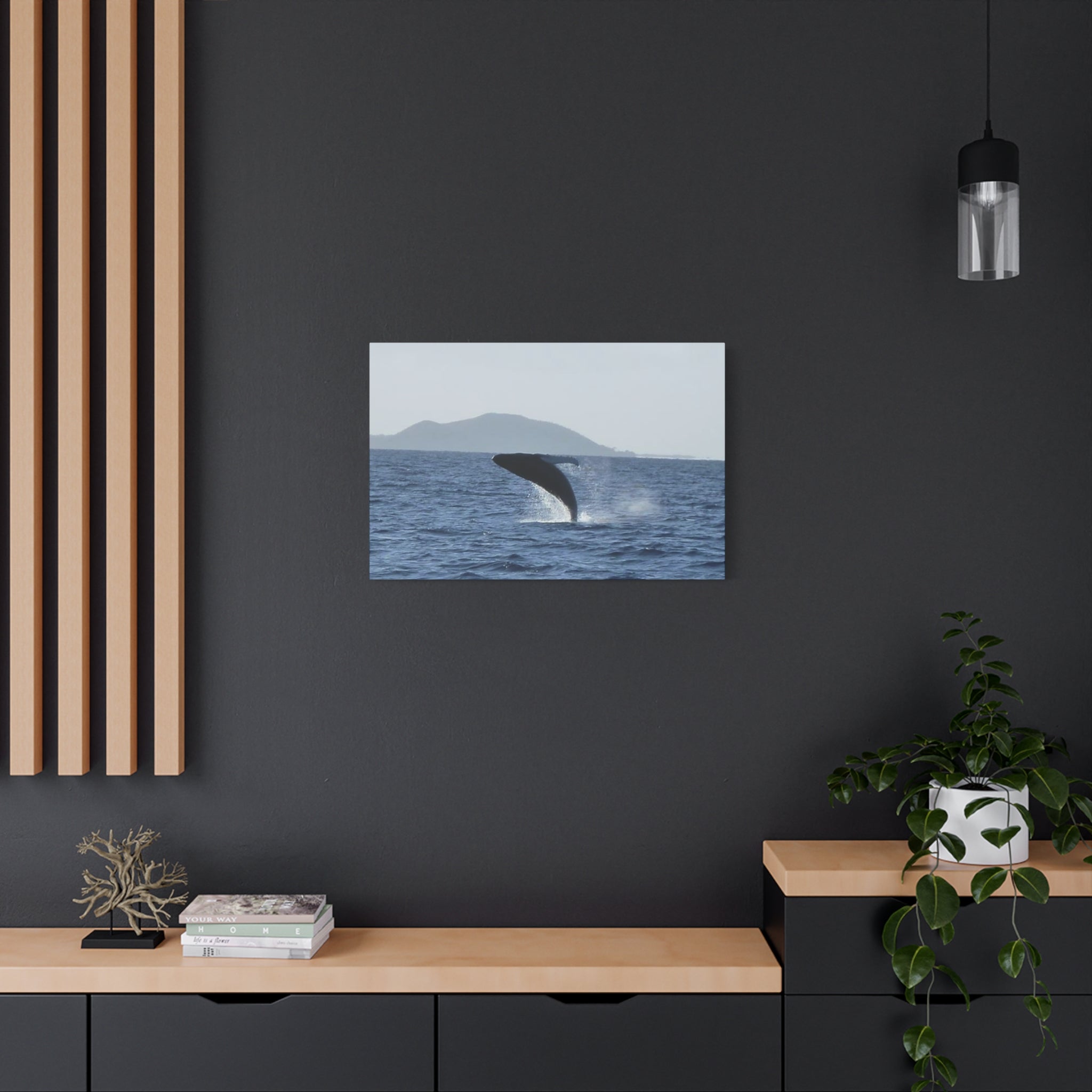 Humpback Whale Breach Matte Canvas Wall Art