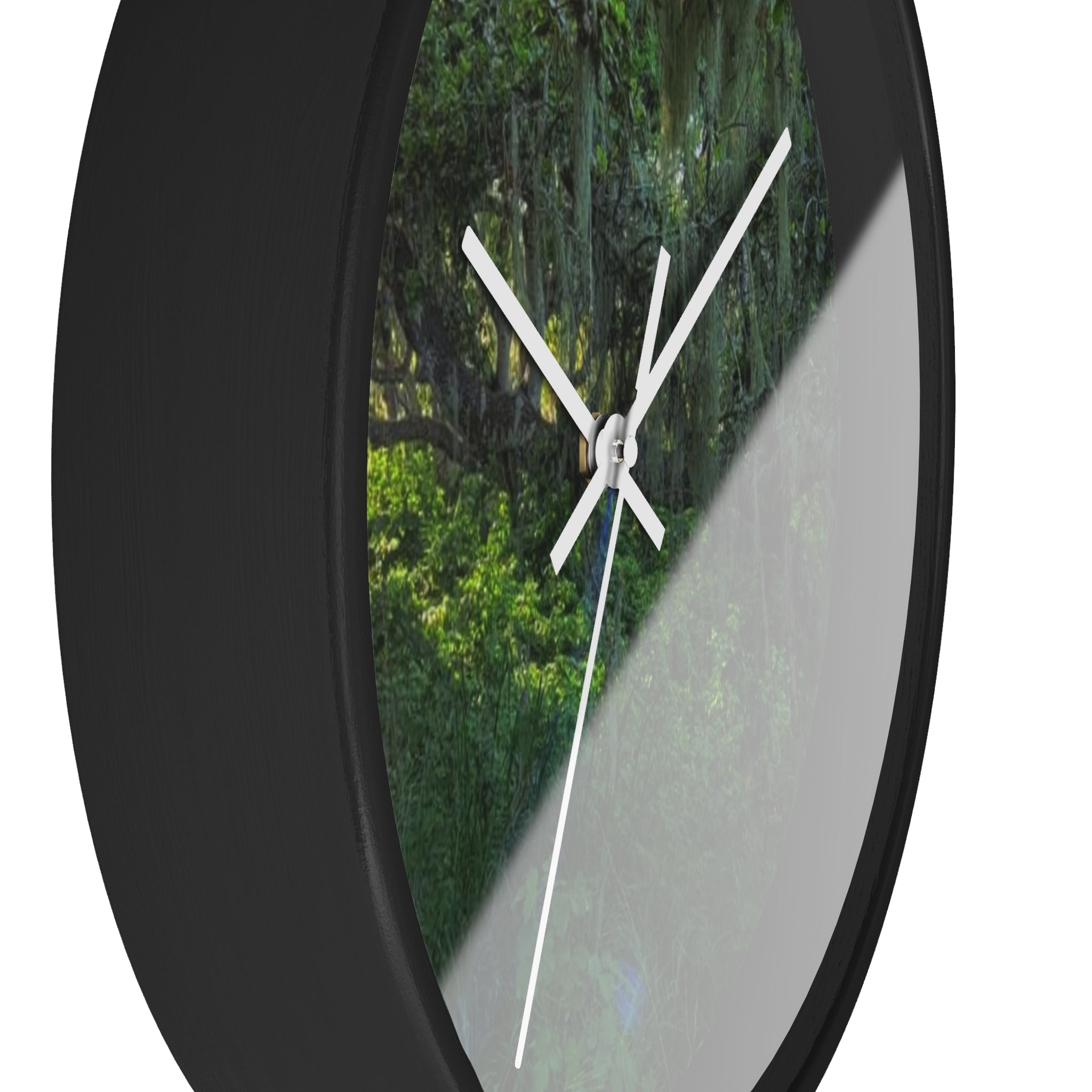 Mossy Forest Wall Clock — Tranquil Green Woodland Timepiece