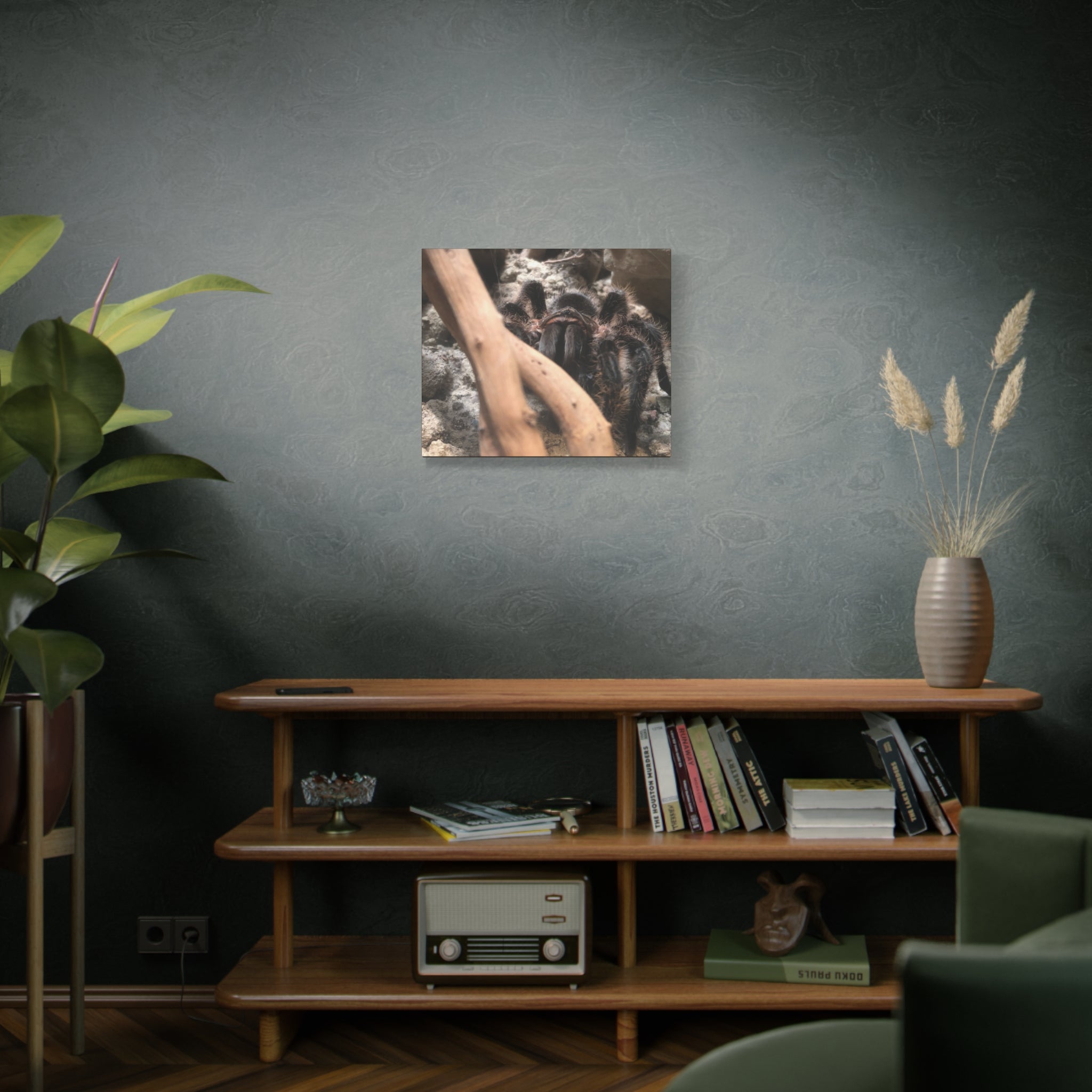 Tarantula Staredown Matte Canvas Print — Naturalistic Arachnid Wall Art