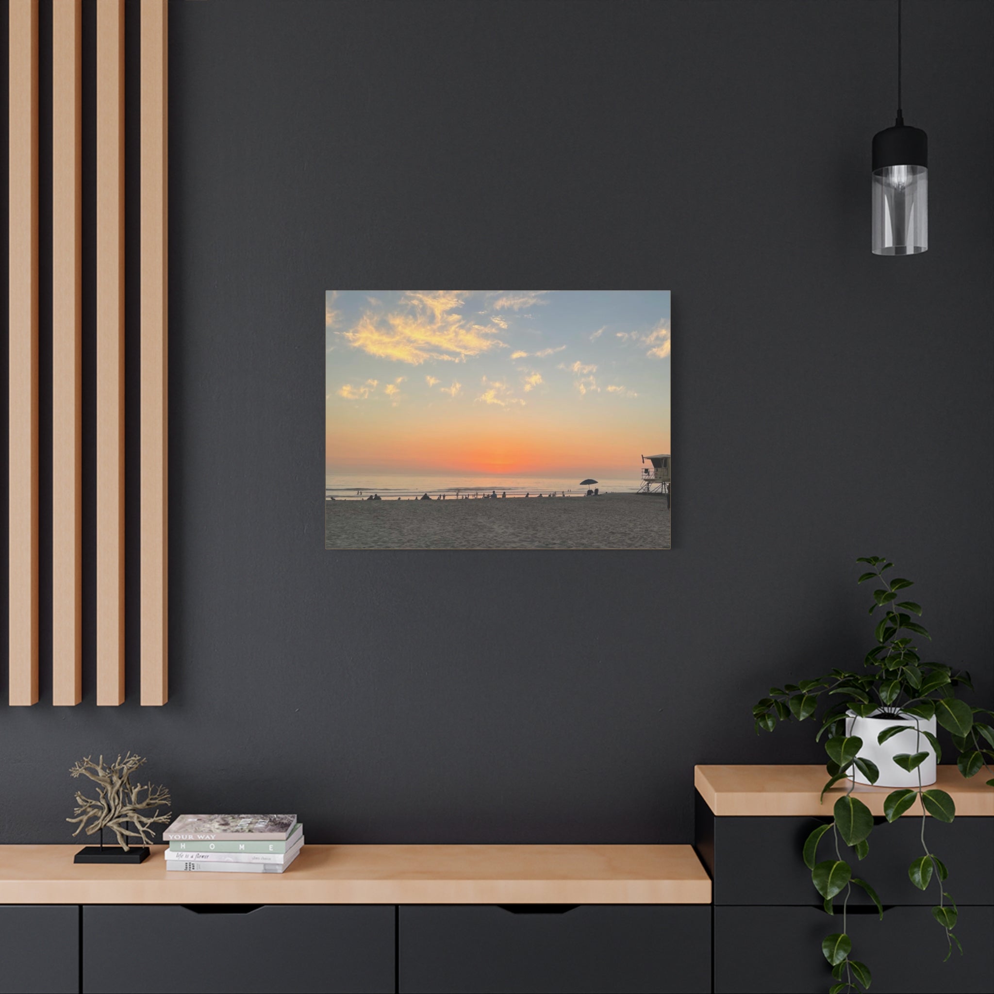 Sunset Beach Canvas Print — Matte Stretched Wall Art