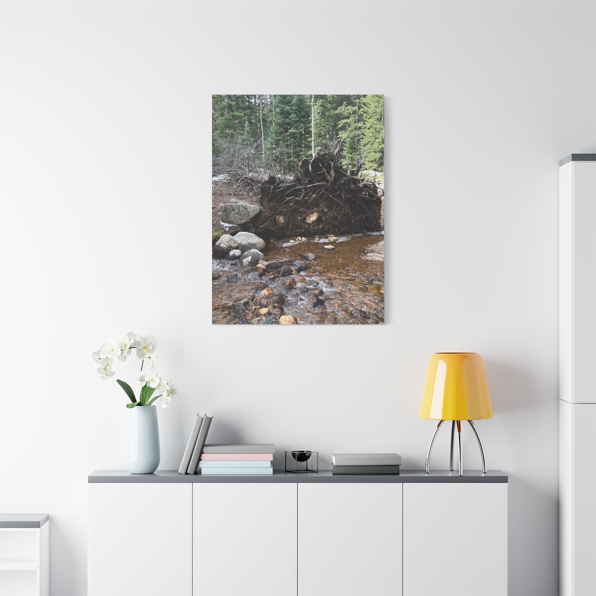 Riverbank Forest Canvas Print – Matte Stretched Wall Art (1.25")