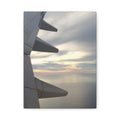Airplane Wing Sunset Canvas Print — Matte Stretched Wall Art