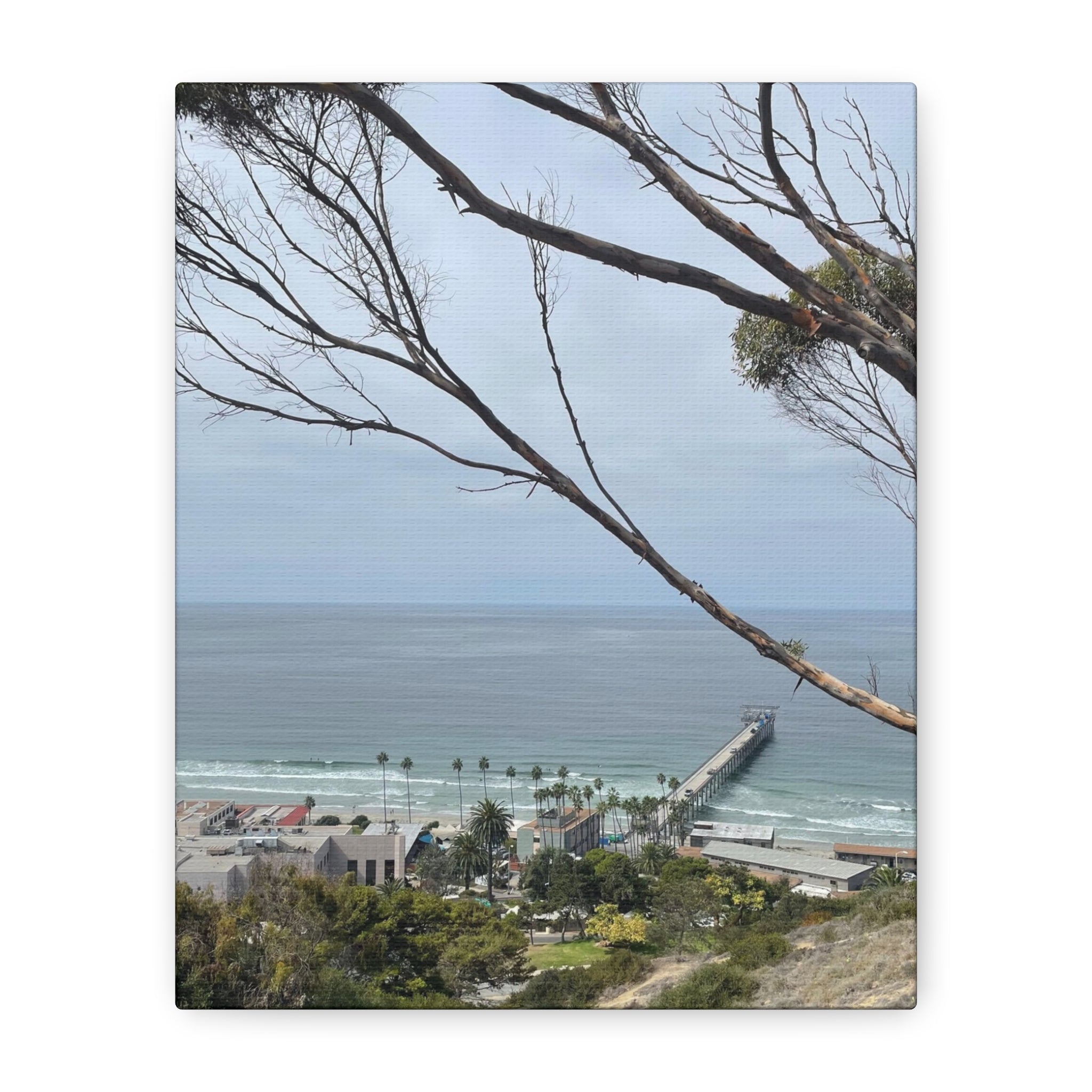 Coastal Pier Matte Canvas Print — Ocean View Wall Art