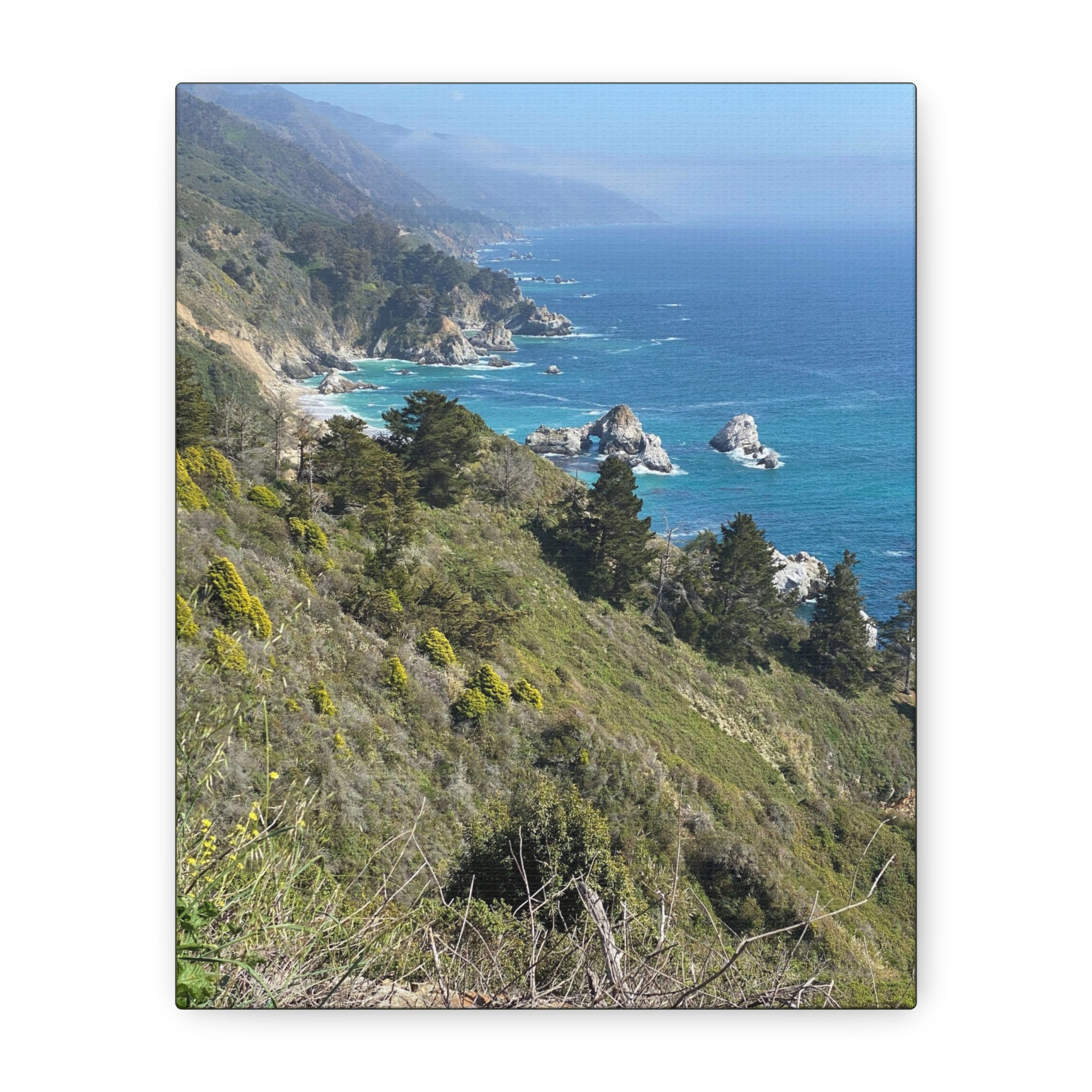 Coastal Cliffs Canvas Print — Big Sur Seascape Matte Stretched Wall Art