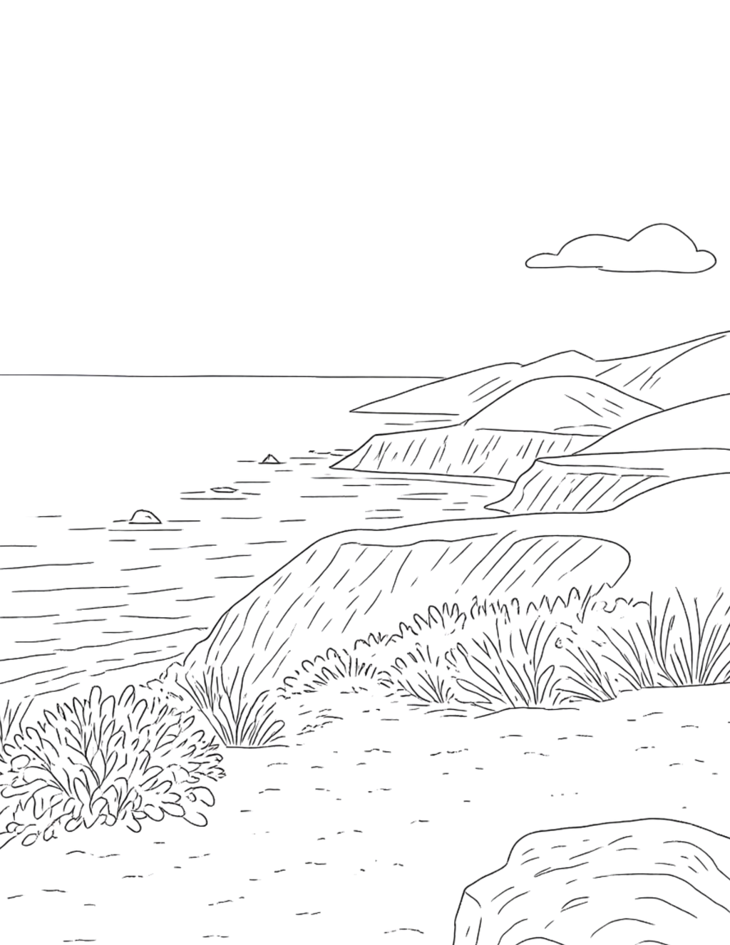 Nature Scene Coloring Pages