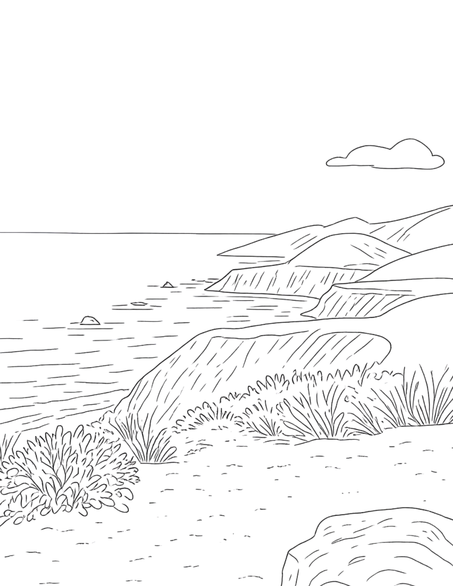 Nature Scene Coloring Pages