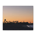 Sunset Beach Silhouette Matte Canvas Print