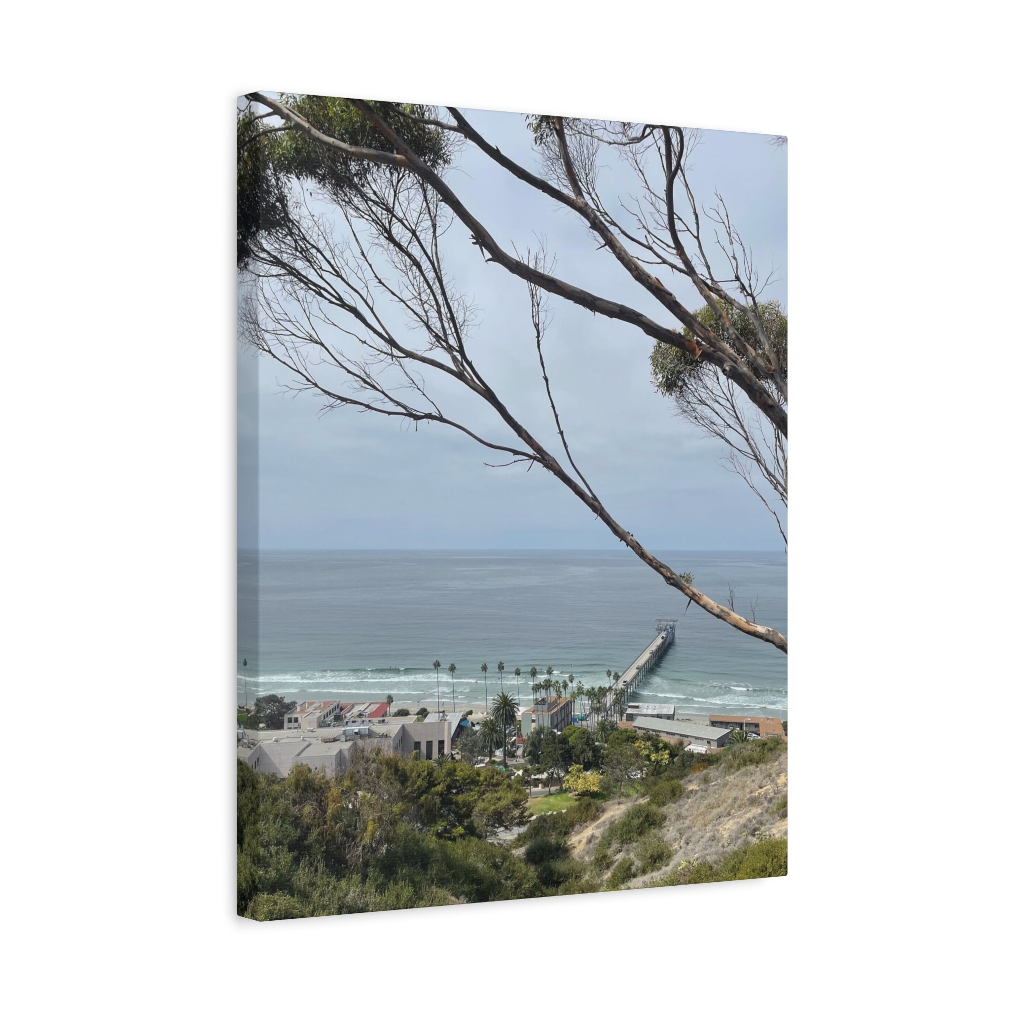 Coastal Pier Matte Canvas Print — Ocean View Wall Art