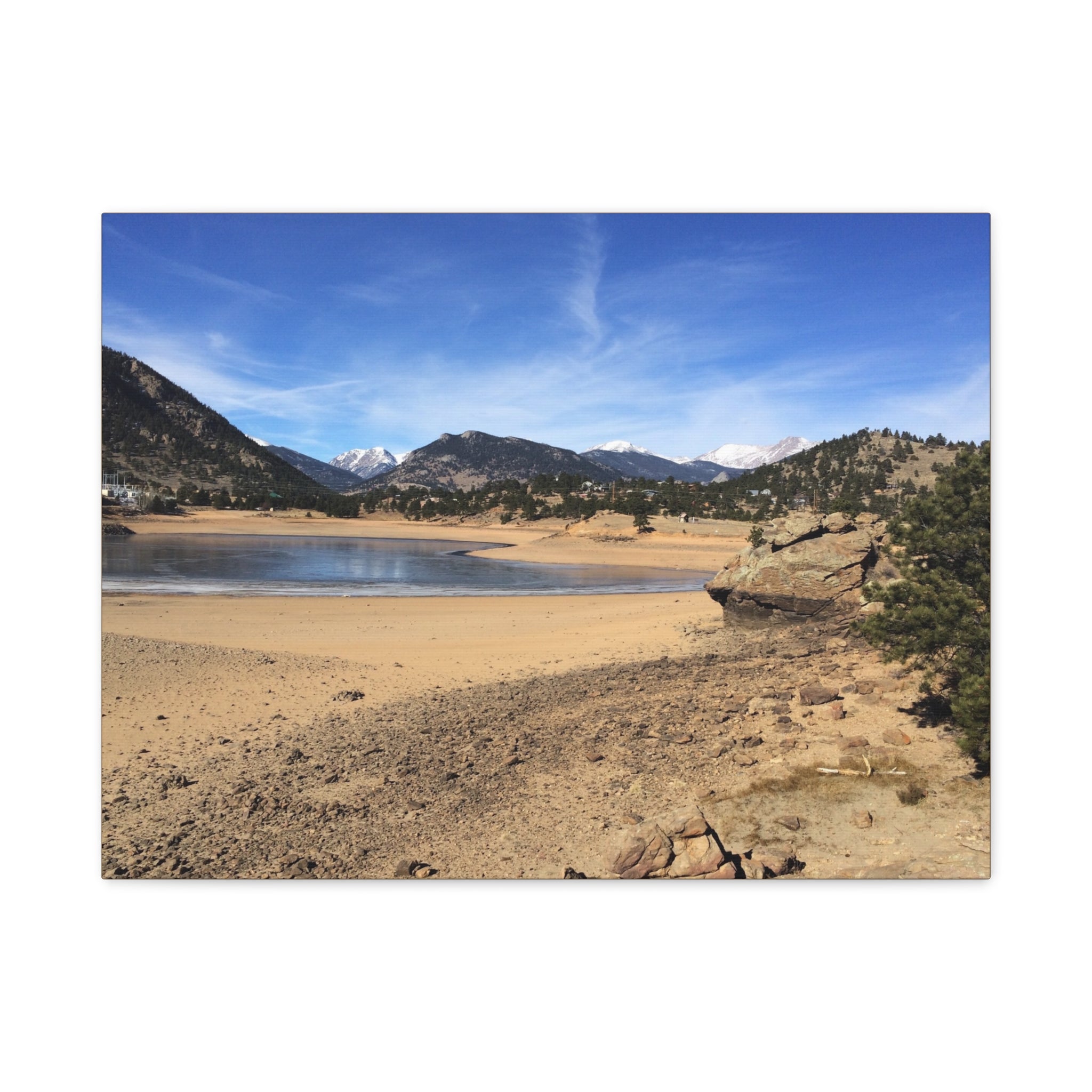 Mountain Lake Landscape Canvas Print — Matte Stretched Wall Art
