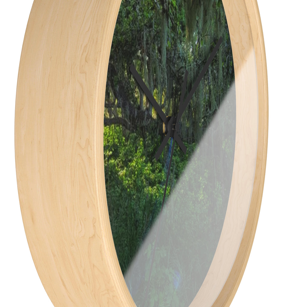 Mossy Forest Wall Clock — Tranquil Green Woodland Timepiece