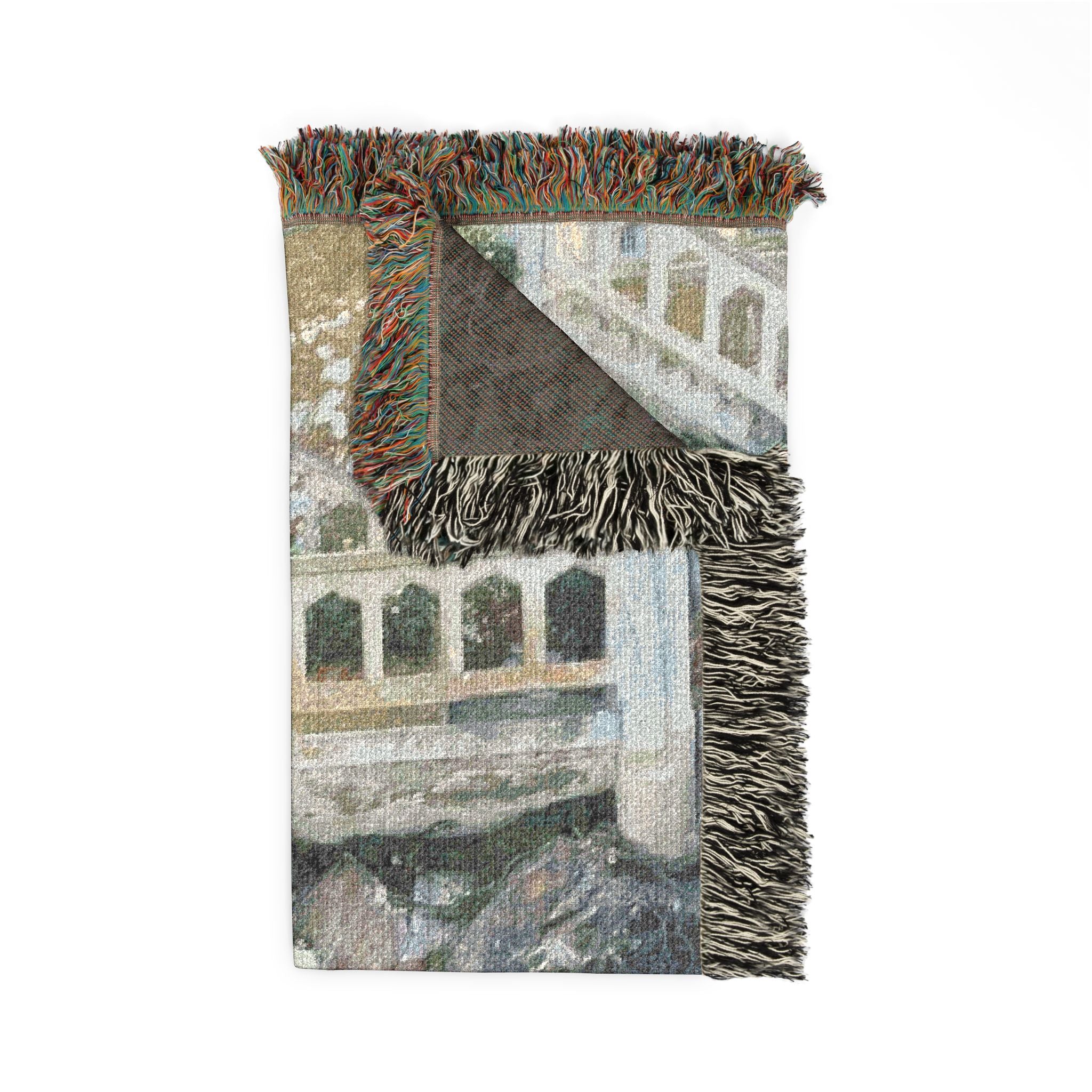 Woven Blanket — Scenic Stone Staircase Tapestry Throw