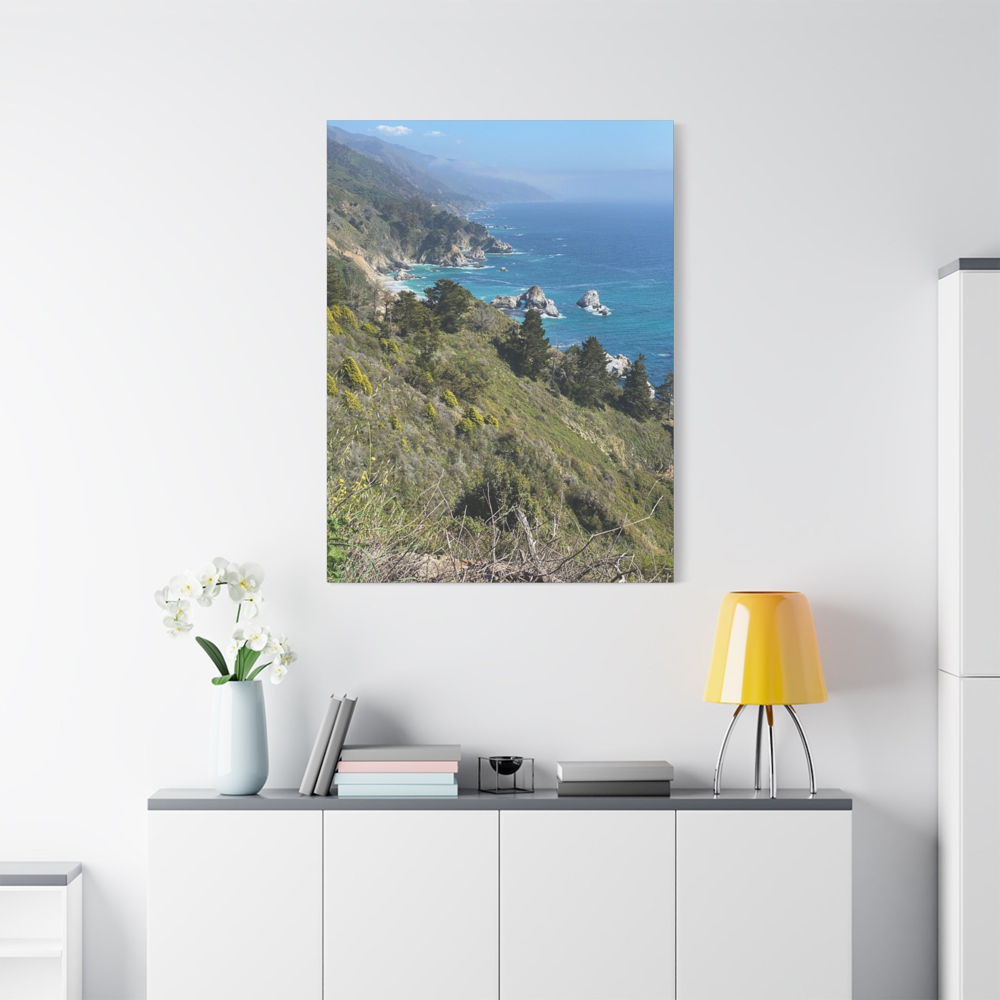 Coastal Cliffs Canvas Print — Big Sur Seascape Matte Stretched Wall Art
