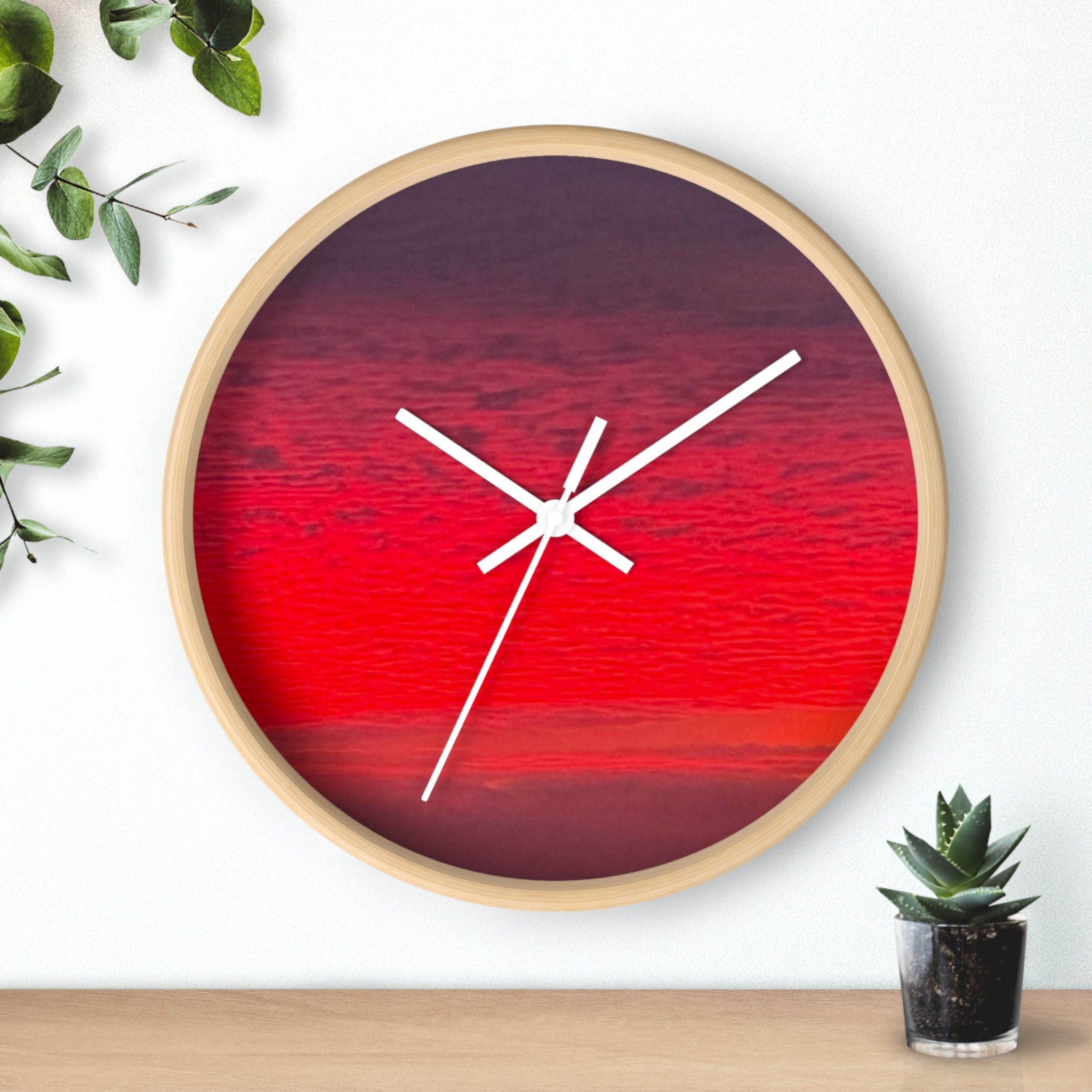 Vibrant Sunset Wall Clock — Modern Gradient Sunset Decor