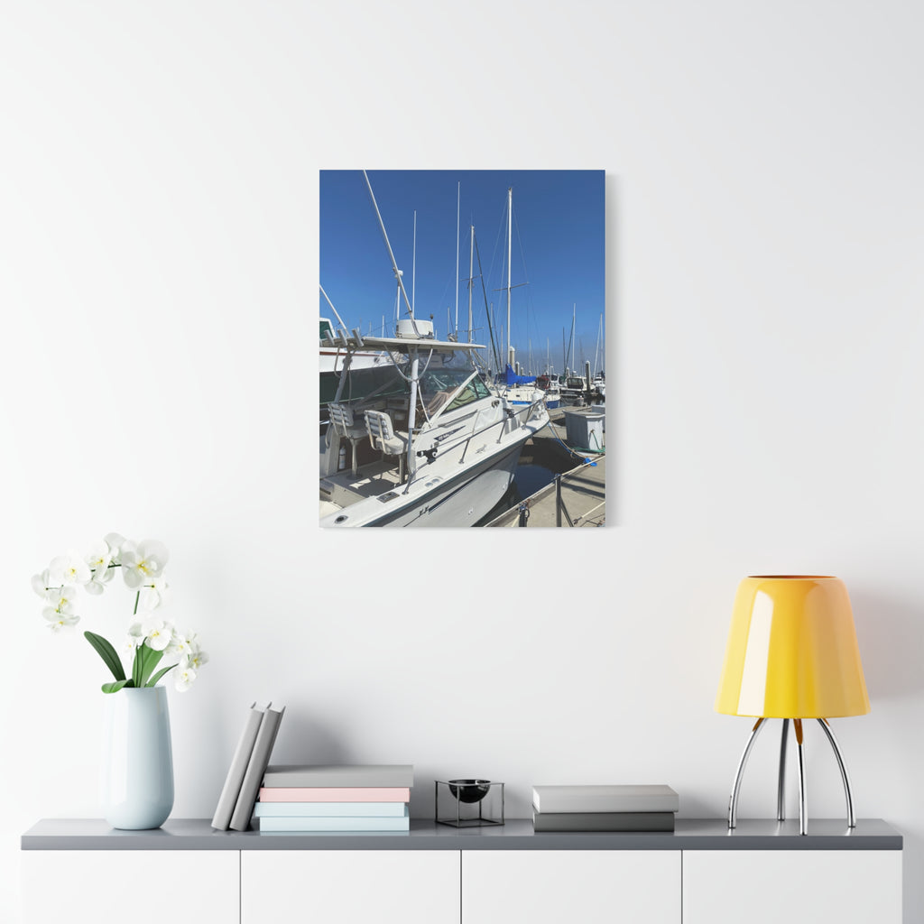Marina Yacht Canvas Print – Stretched Matte Harbor Wall Art