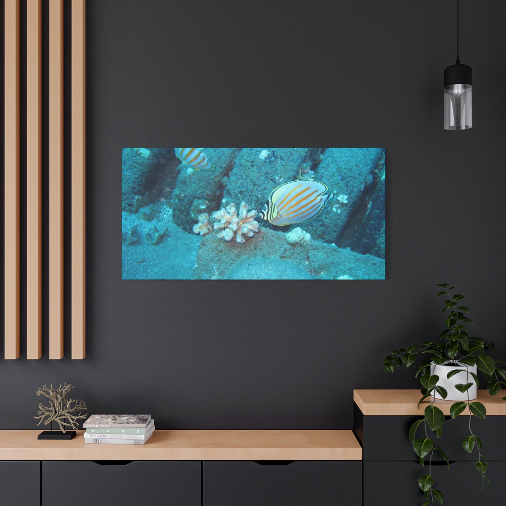 Tropical Butterflyfish Canvas Print — Underwater Coral Reef Wall Art