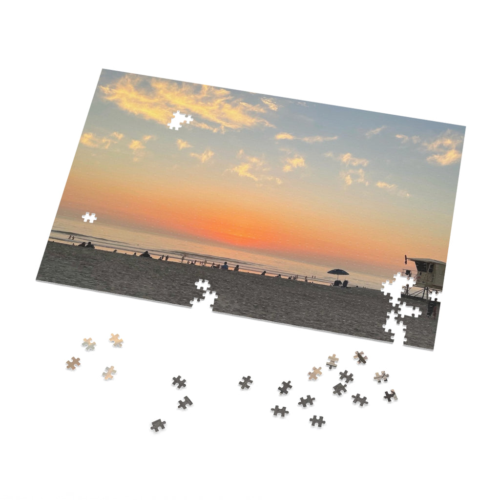 Beach Sunset Jigsaw Puzzle with Tin — Scenic Puzzle Gift