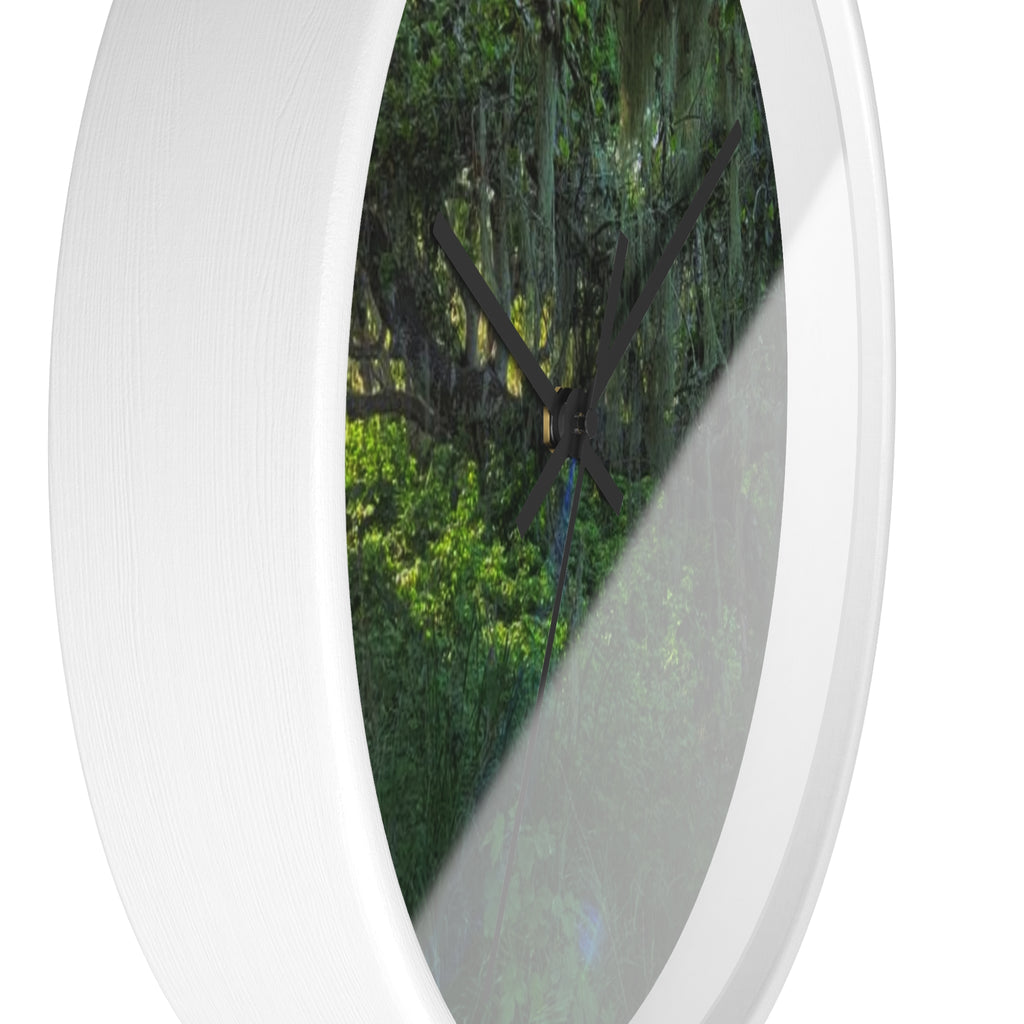 Mossy Forest Wall Clock — Tranquil Green Woodland Timepiece