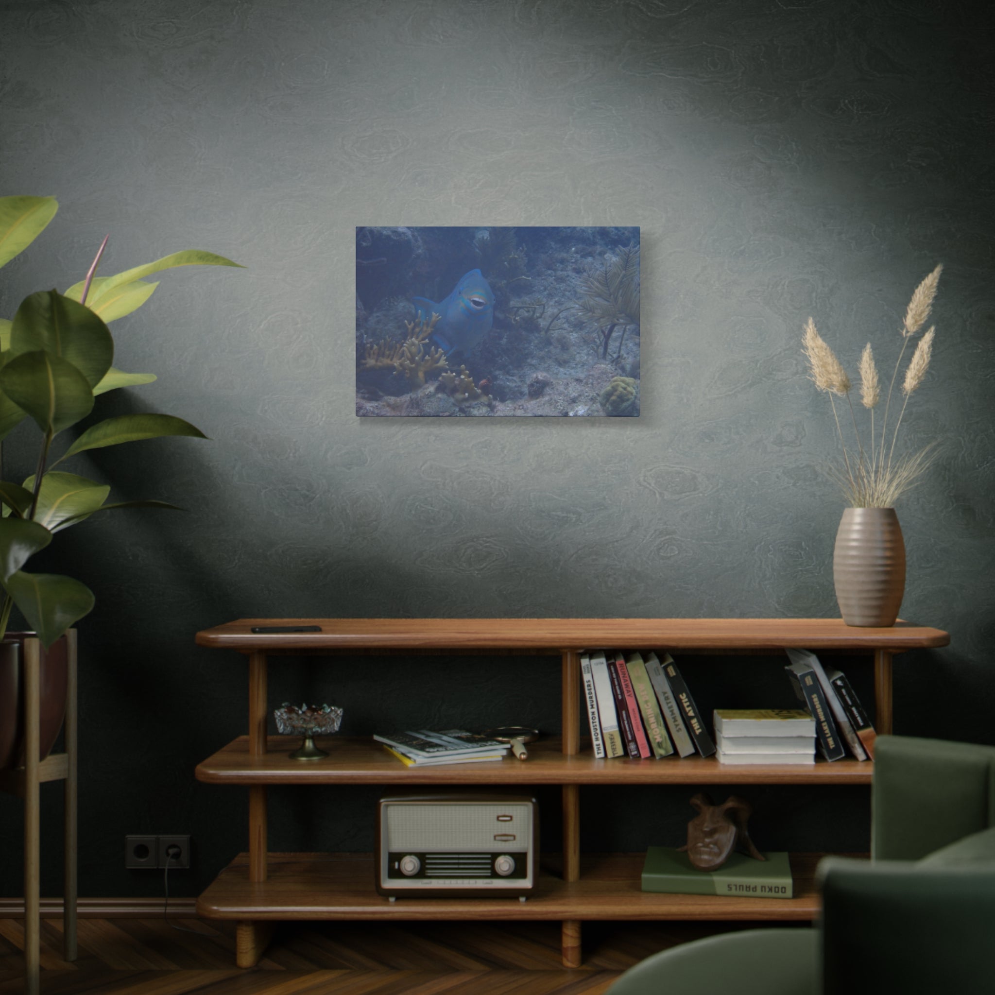 Underwater Parrotfish Canvas Print — Tropical Reef Wall Art