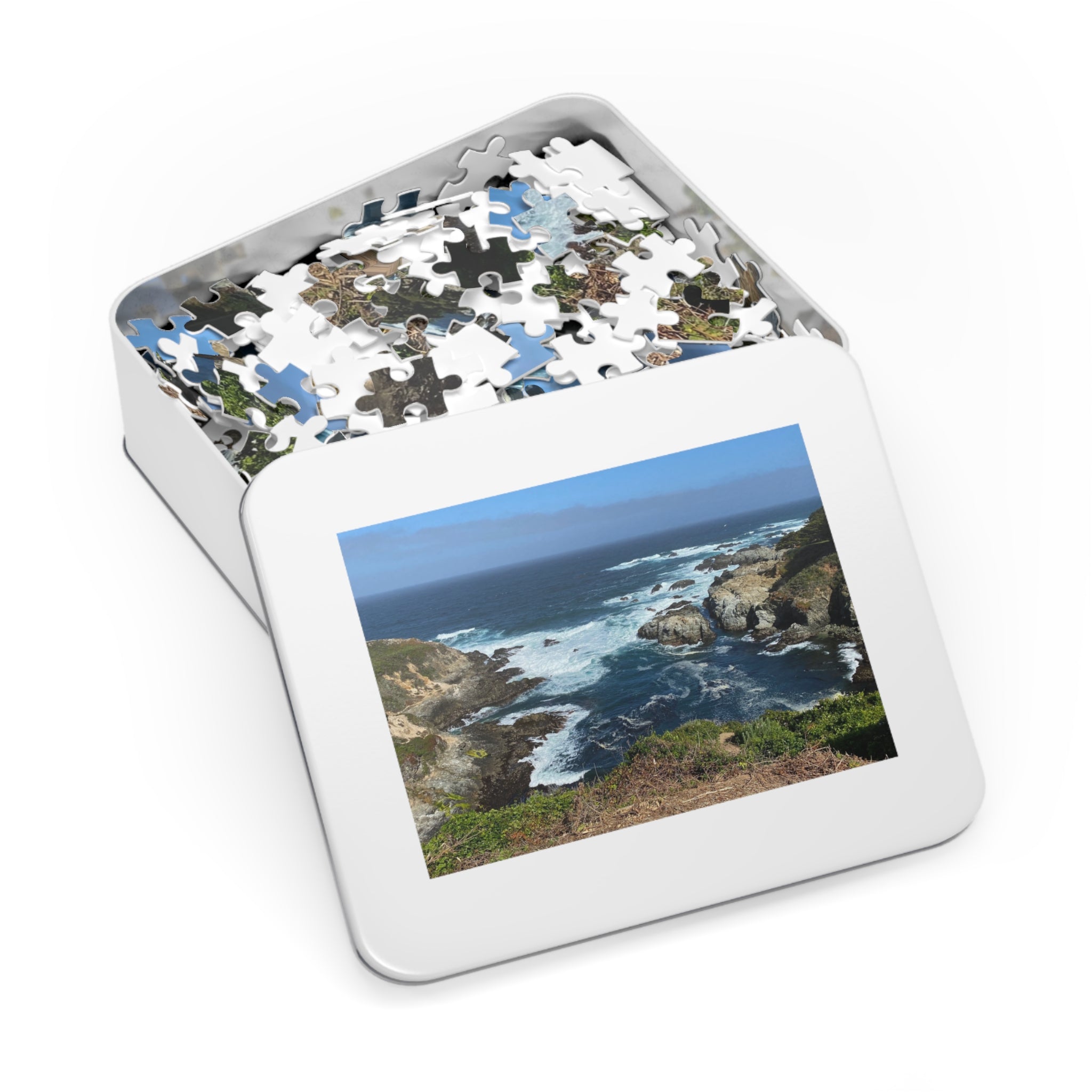 Coastal Cliffs Jigsaw Puzzle (with Tin) - Scenic Ocean Puzzle