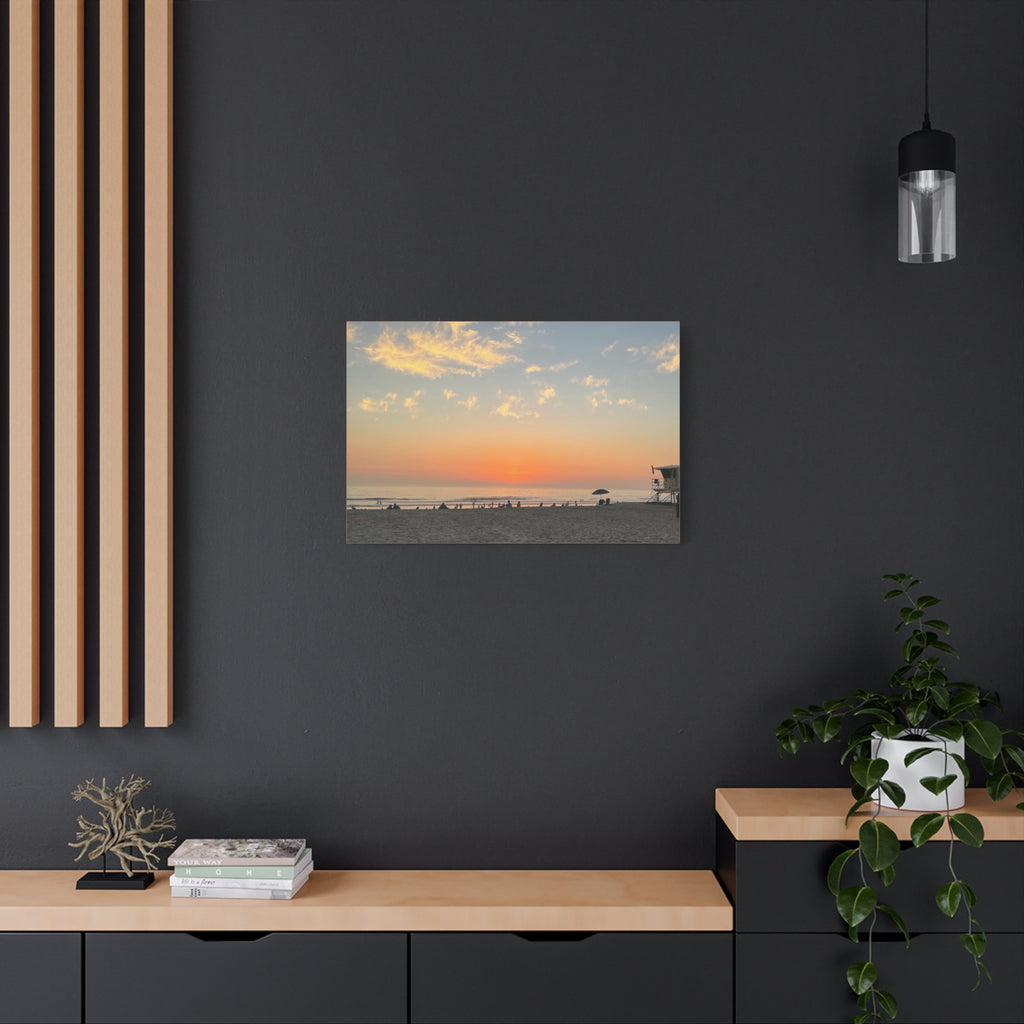 Sunset Beach Canvas Print — Matte Stretched Wall Art