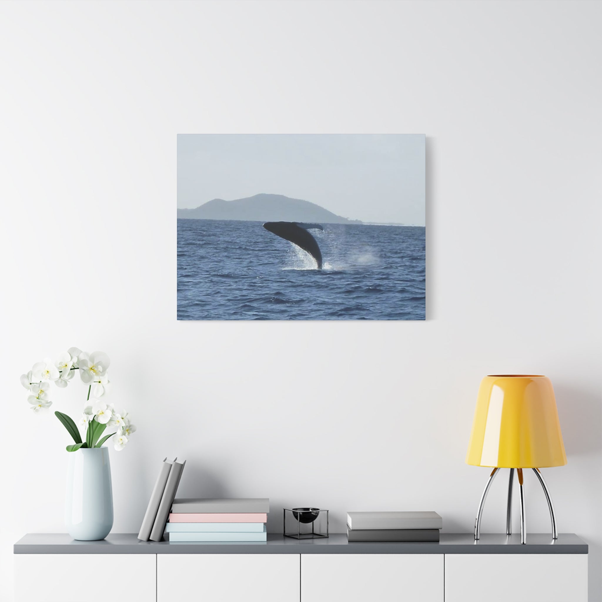 Humpback Whale Breach Matte Canvas Wall Art