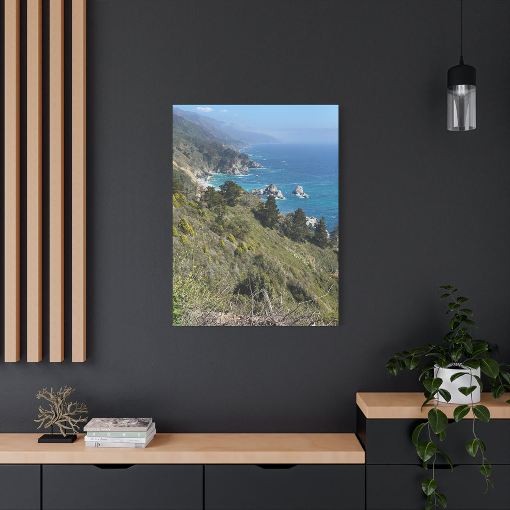 Coastal Cliffs Canvas Print — Big Sur Seascape Matte Stretched Wall Art